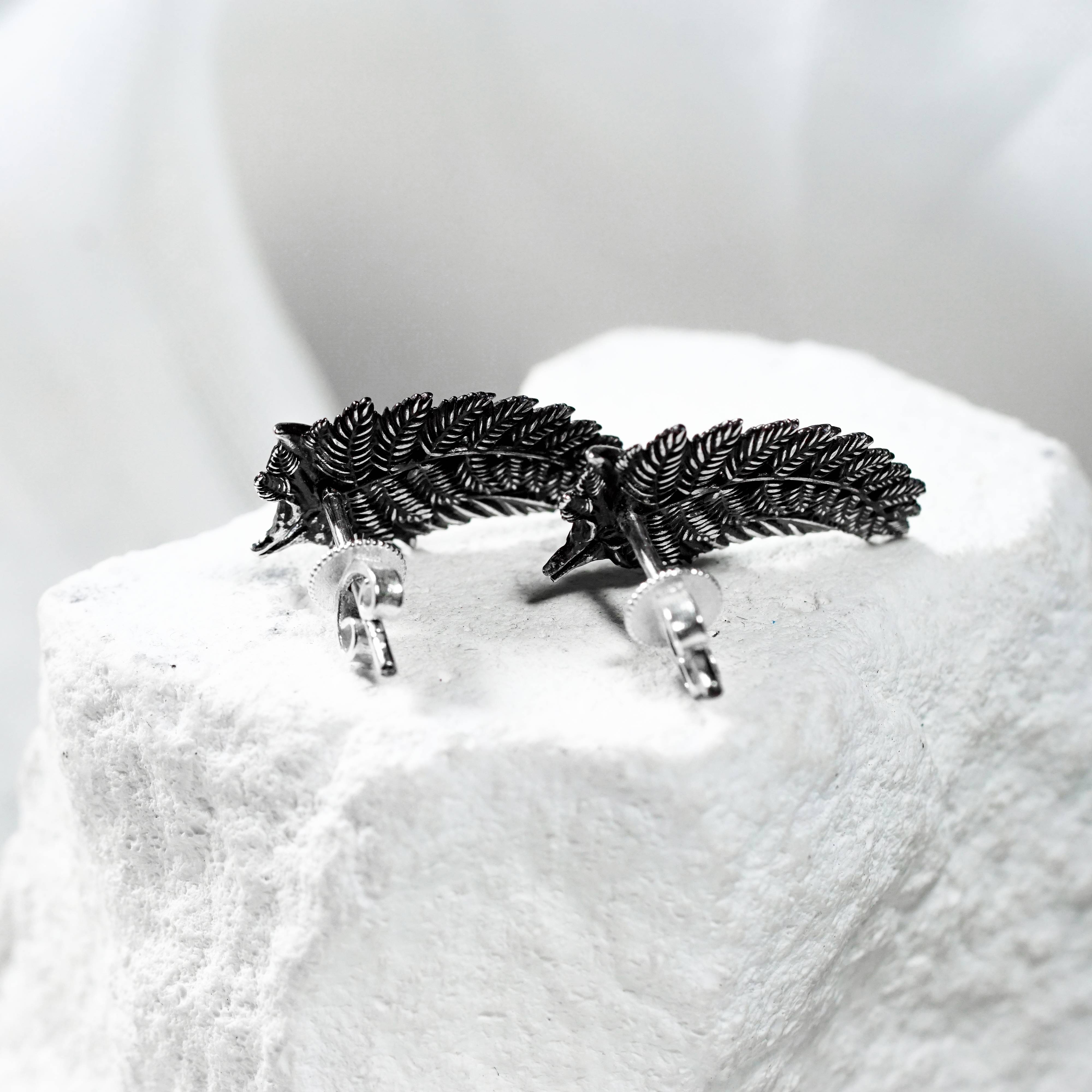 The Last of Us Silver Jewelry, Ellie Tattoo Earrings, Moth & Fern Sterling Silver Earrings Inspired by The Last of Us Part II, Jewelry Gift for Gamers TLOU fans 8 - EternaSilver DSC04446 - EternaSilver