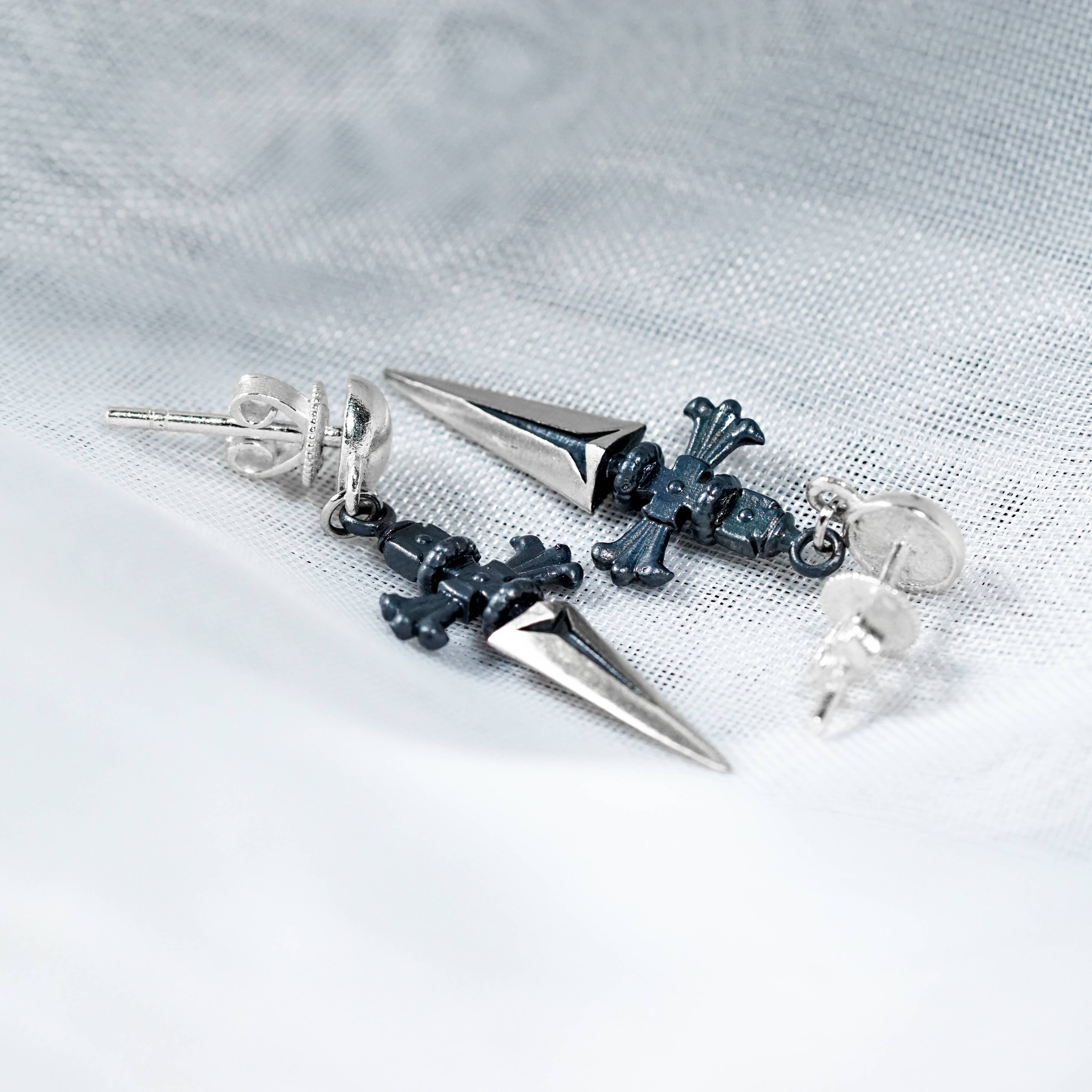 Jewelry Hunter x Hunter 950 Silver, Judgement Chain Earrings, Gothic Chain, Hunter x Hunter Jewelry, Anime Fan Gift 7 - EternaSilver DSC04450 - EternaSilver