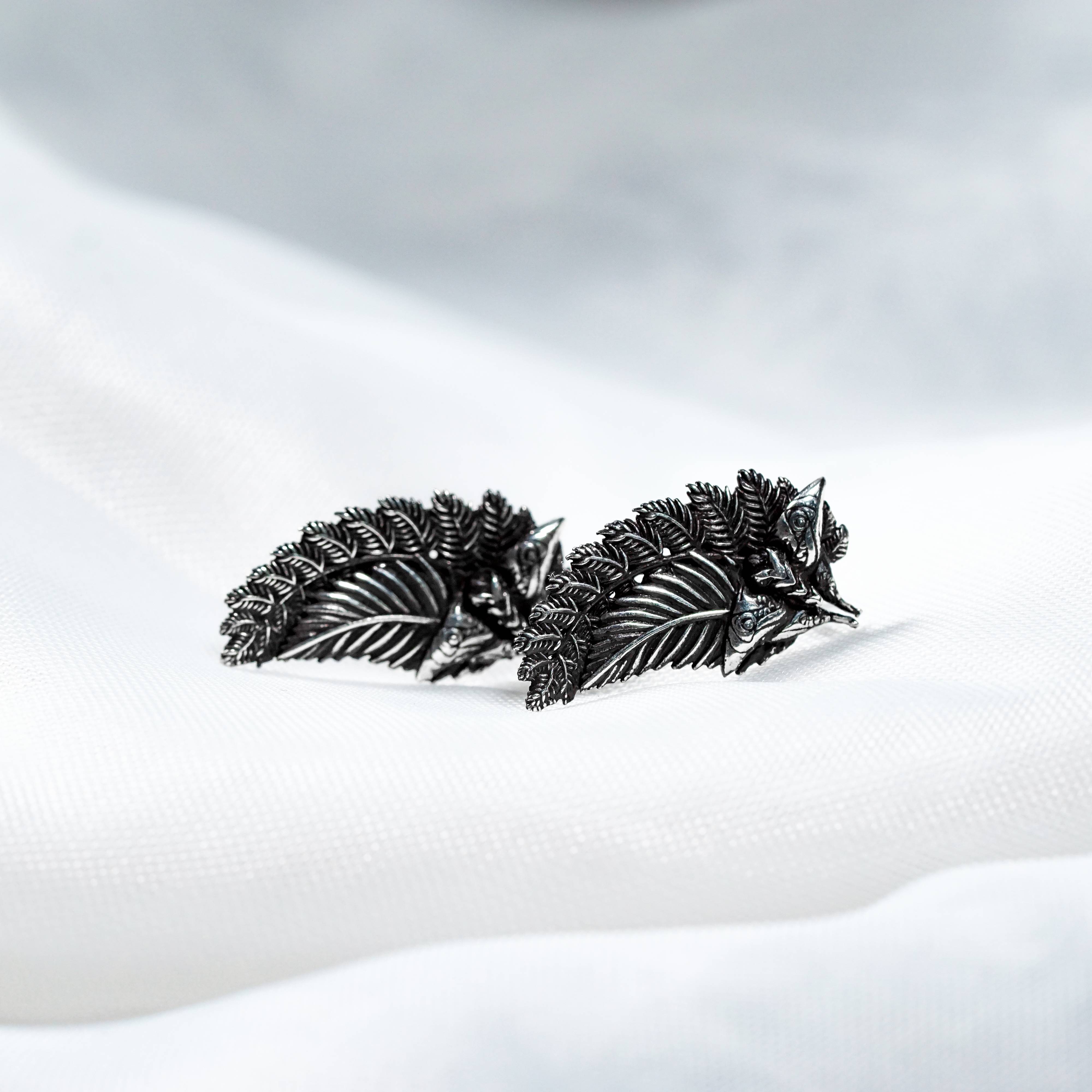 The Last of Us Silver Jewelry, Ellie Tattoo Earrings, Moth & Fern Sterling Silver Earrings Inspired by The Last of Us Part II, Jewelry Gift for Gamers TLOU fans 7 - EternaSilver DSC04451 - EternaSilver