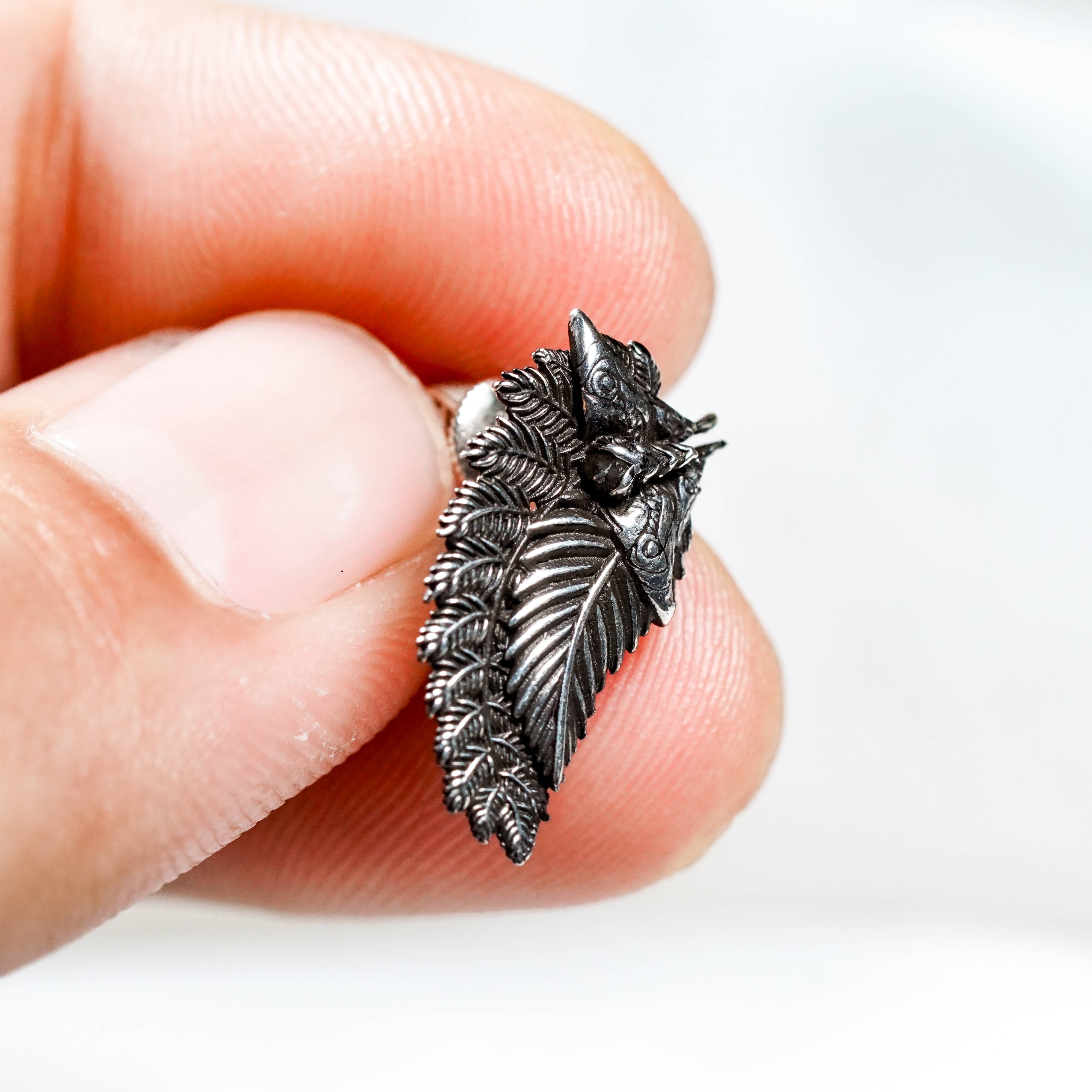 The Last of Us Silver Jewelry, Ellie Tattoo Earrings, Moth & Fern Sterling Silver Earrings Inspired by The Last of Us Part II, Jewelry Gift for Gamers TLOU fans 3 - EternaSilver DSC04509 - EternaSilver