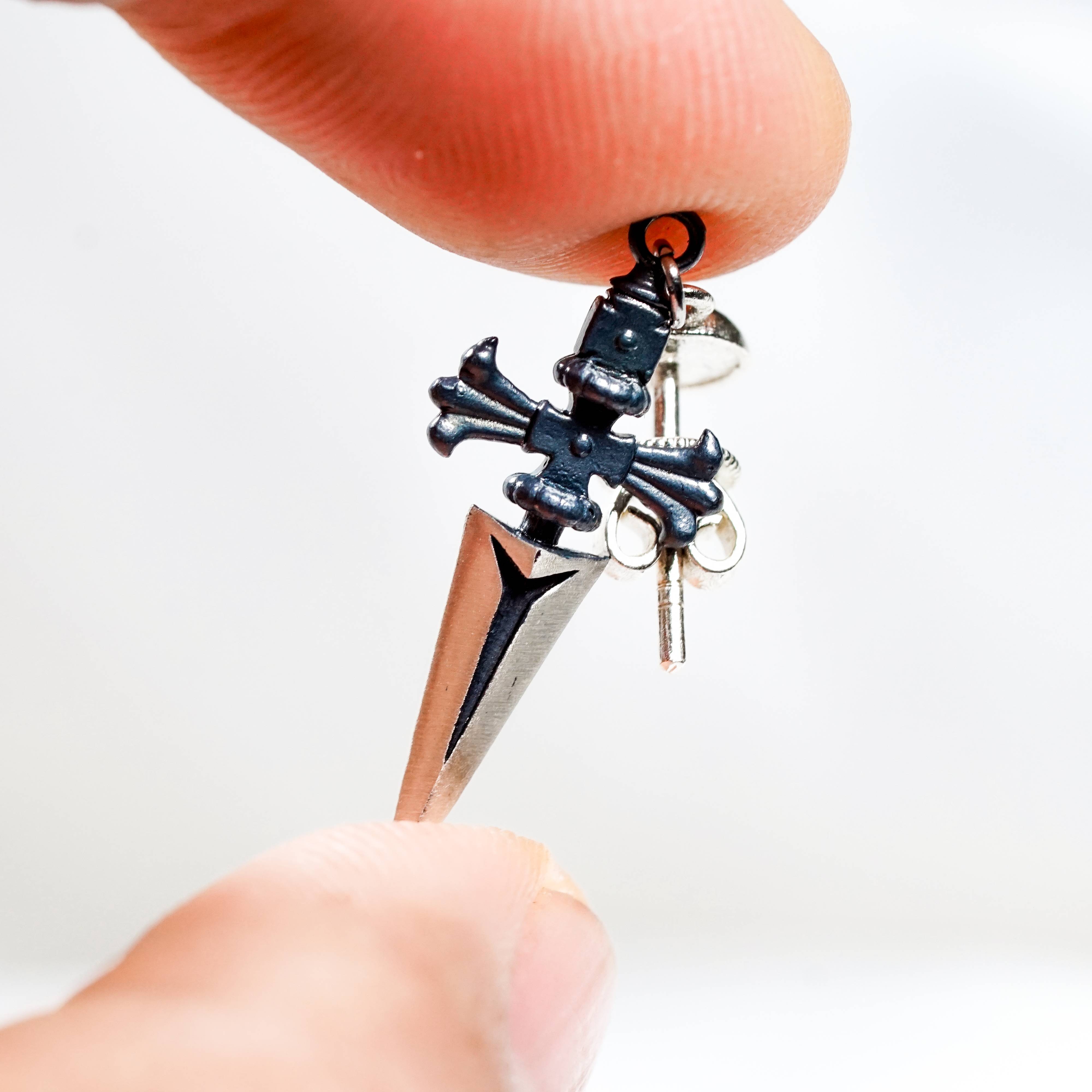 Jewelry Hunter x Hunter 950 Silver, Judgement Chain Earrings, Gothic Chain, Hunter x Hunter Jewelry, Anime Fan Gift 5 - EternaSilver DSC04511 - EternaSilver