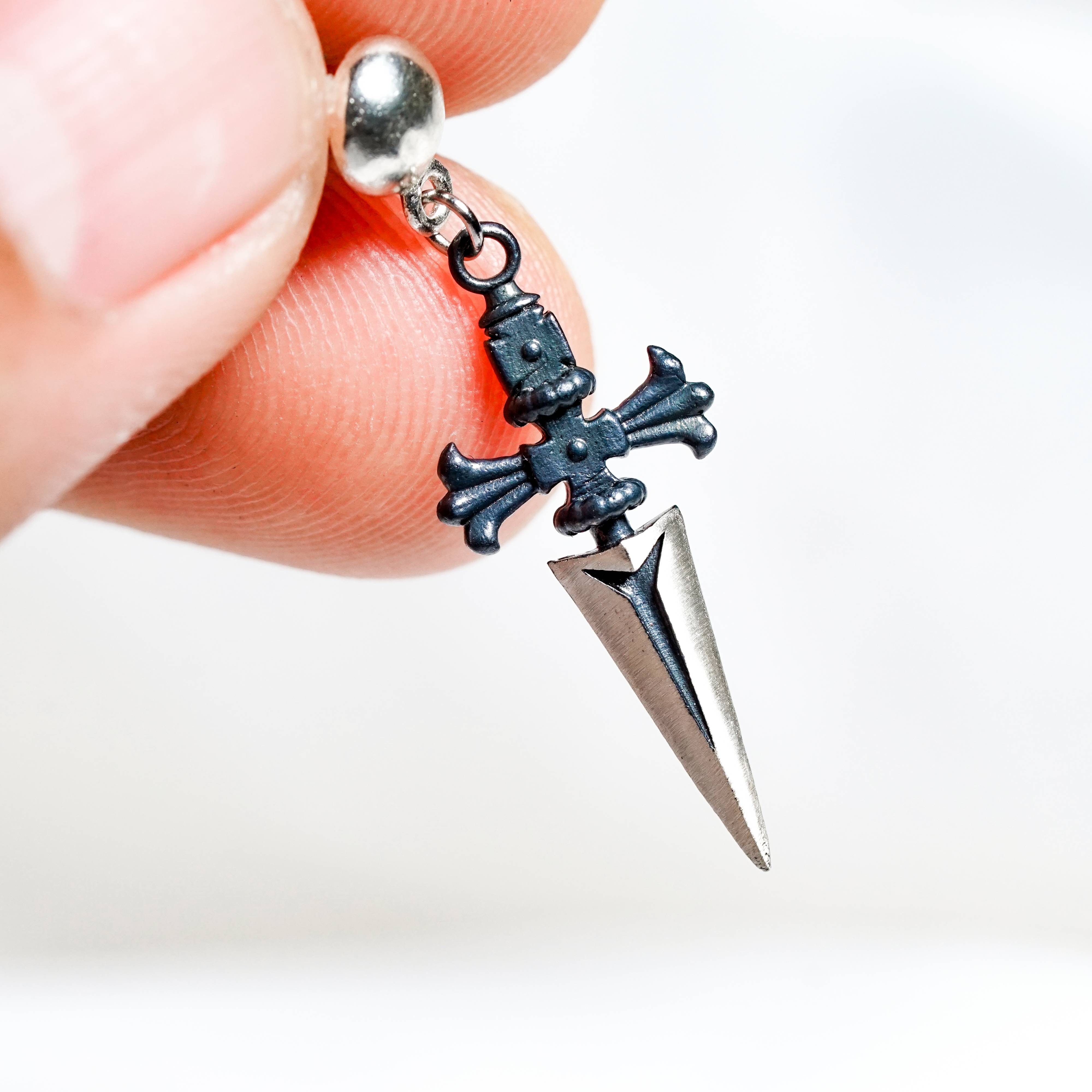 Jewelry Hunter x Hunter 950 Silver, Judgement Chain Earrings, Gothic Chain, Hunter x Hunter Jewelry, Anime Fan Gift