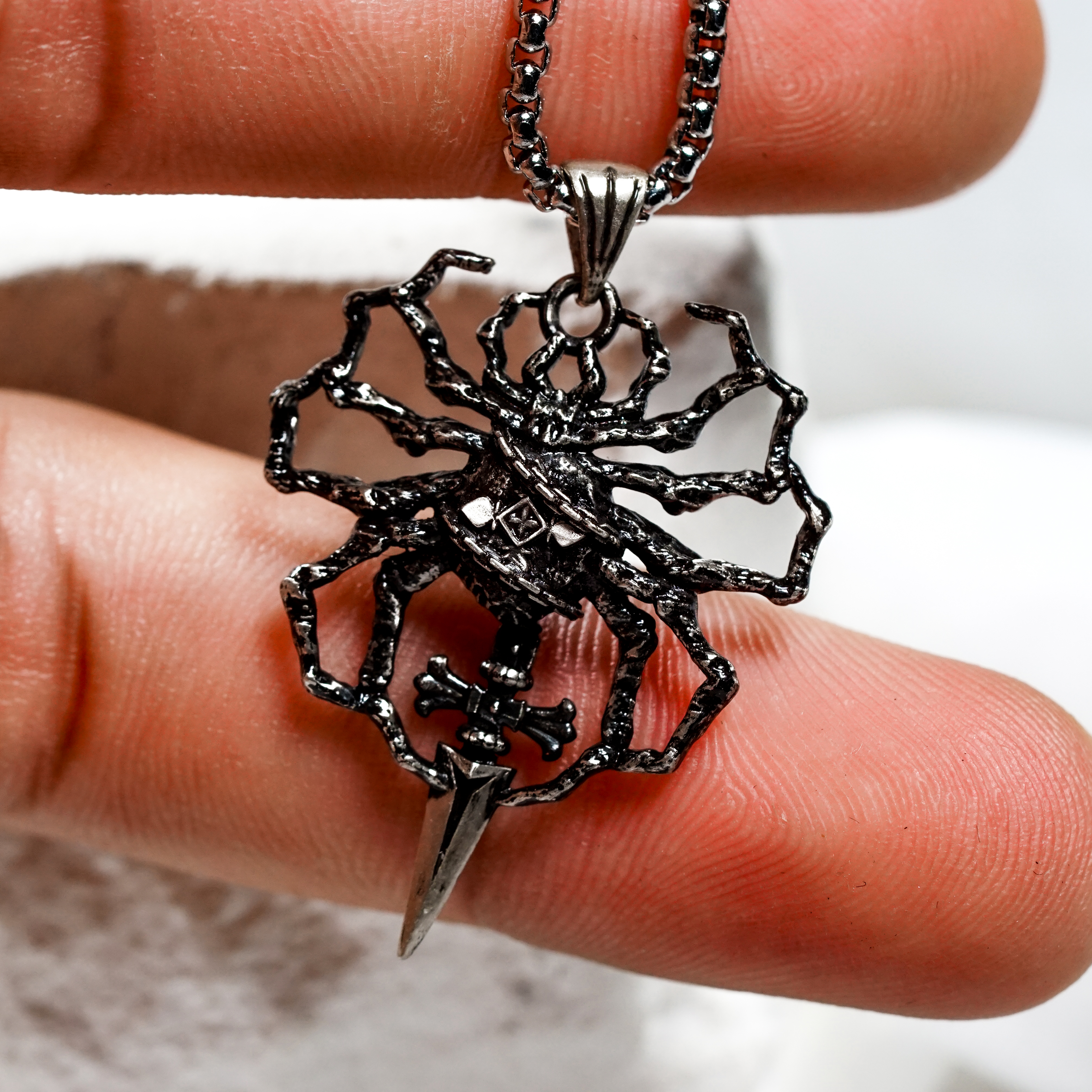 Hunter x Hunter Jewelry, Judgement Chain & Phantom Troupe Spider Necklace, Jewelry Hunter x Hunter 950 Silver, Gothic Chain, Anime Fan Gift 7 - EternaSilver DSC04518 - EternaSilver
