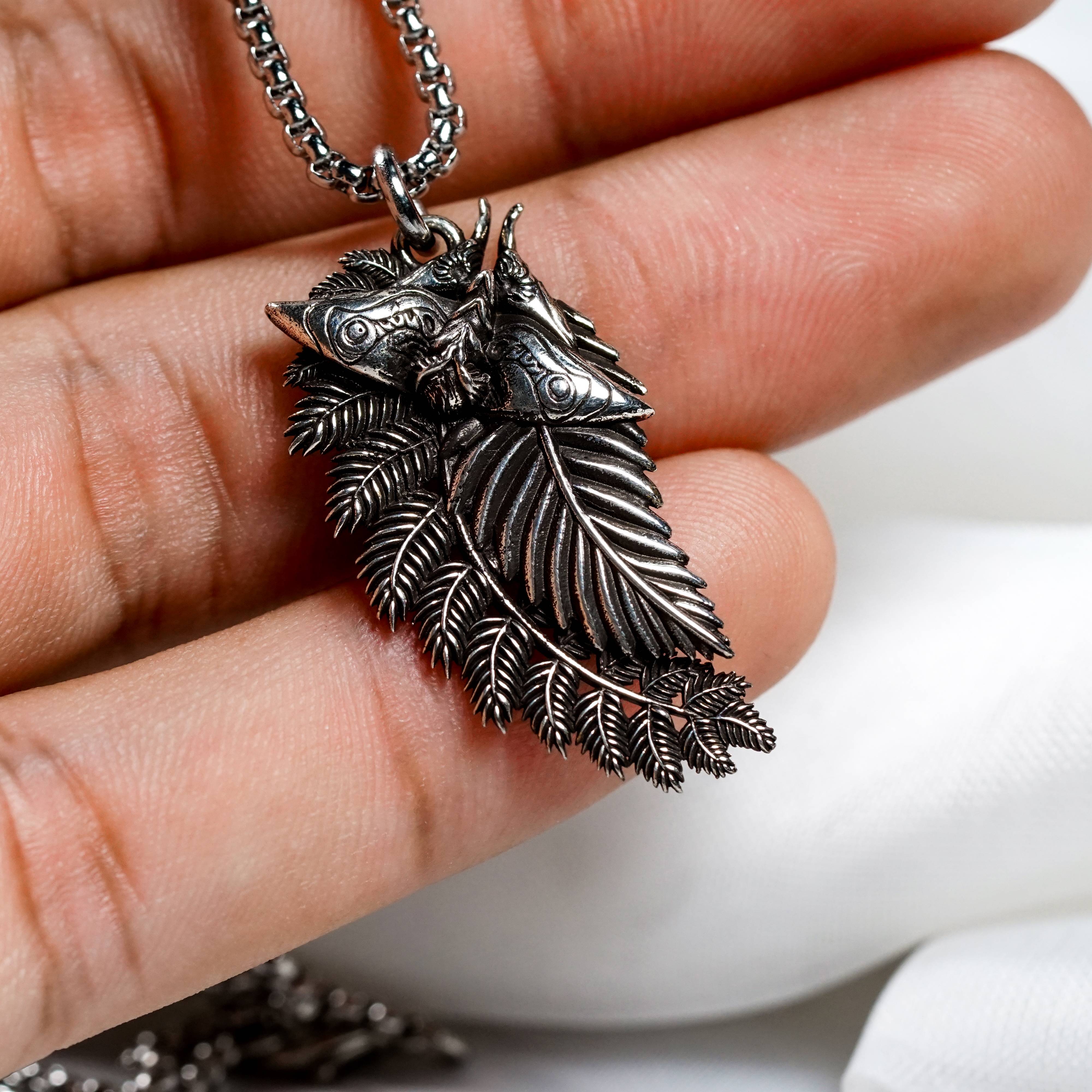The Last of Us Silver Jewery, Ellie’s Moth & Fern Sterling Silver Pendant Necklace, Inspired by Ellie’s Tattoo from The Last of Us Part II 9 - EternaSilver DSC04546 - EternaSilver