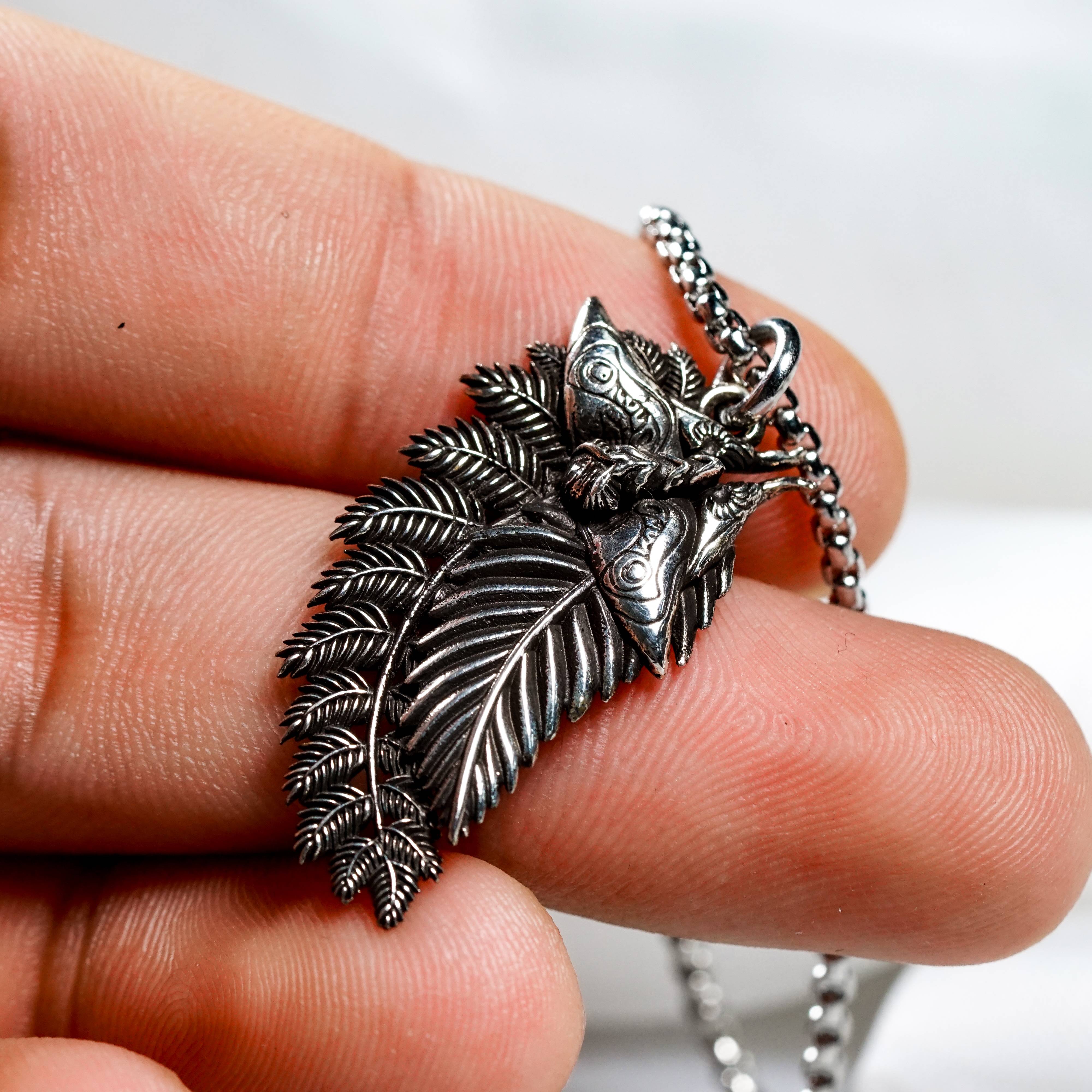 The Last of Us Silver Jewery, Ellie’s Moth & Fern Sterling Silver Pendant Necklace, Inspired by Ellie’s Tattoo from The Last of Us Part II 7 - EternaSilver DSC04548 - EternaSilver