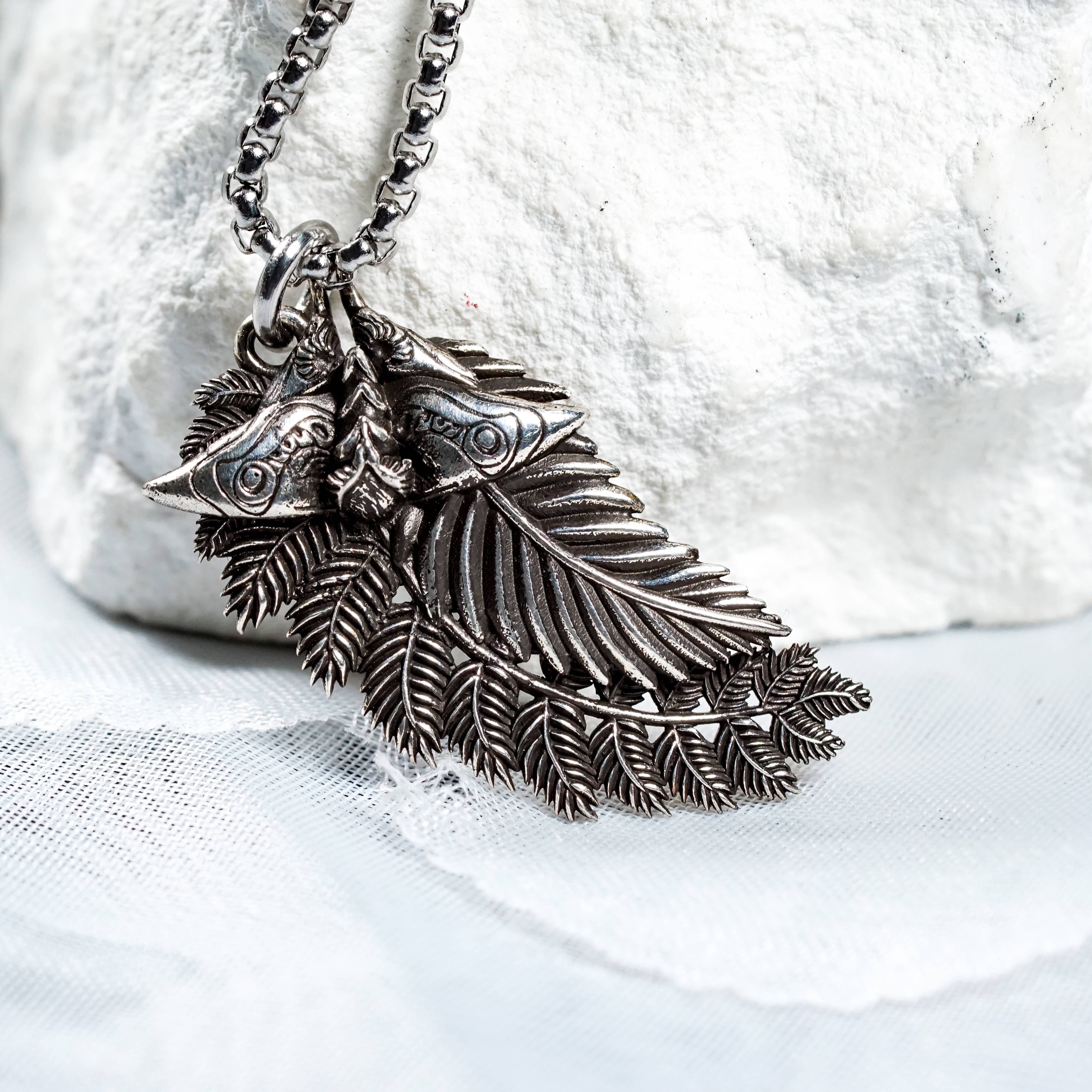 The Last of Us Silver Jewery, Ellie’s Moth & Fern Sterling Silver Pendant Necklace, Inspired by Ellie’s Tattoo from The Last of Us Part II 6 - EternaSilver DSC04552 - EternaSilver