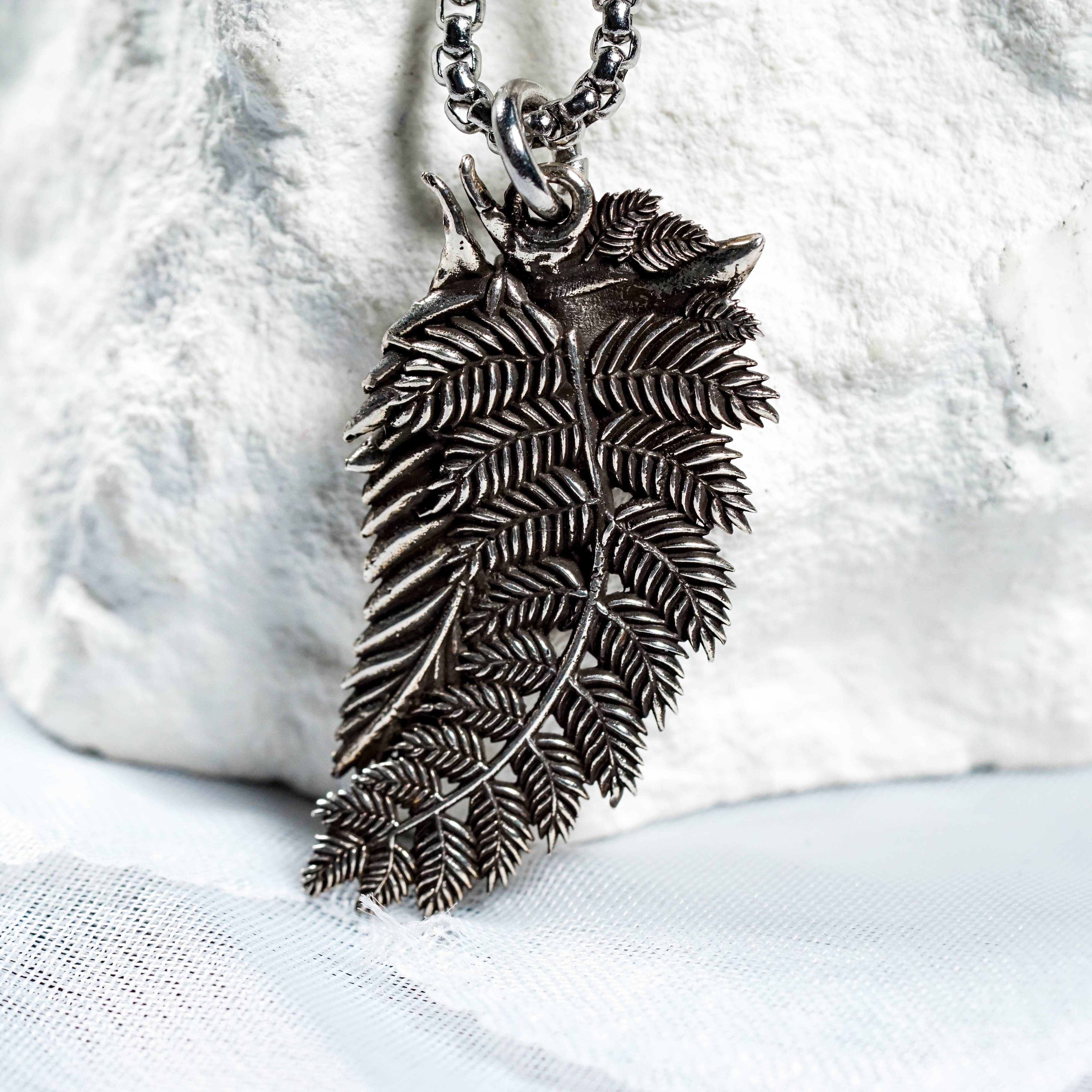 The Last of Us Silver Jewery, Ellie’s Moth & Fern Sterling Silver Pendant Necklace, Inspired by Ellie’s Tattoo from The Last of Us Part II 5 - EternaSilver DSC04553 - EternaSilver