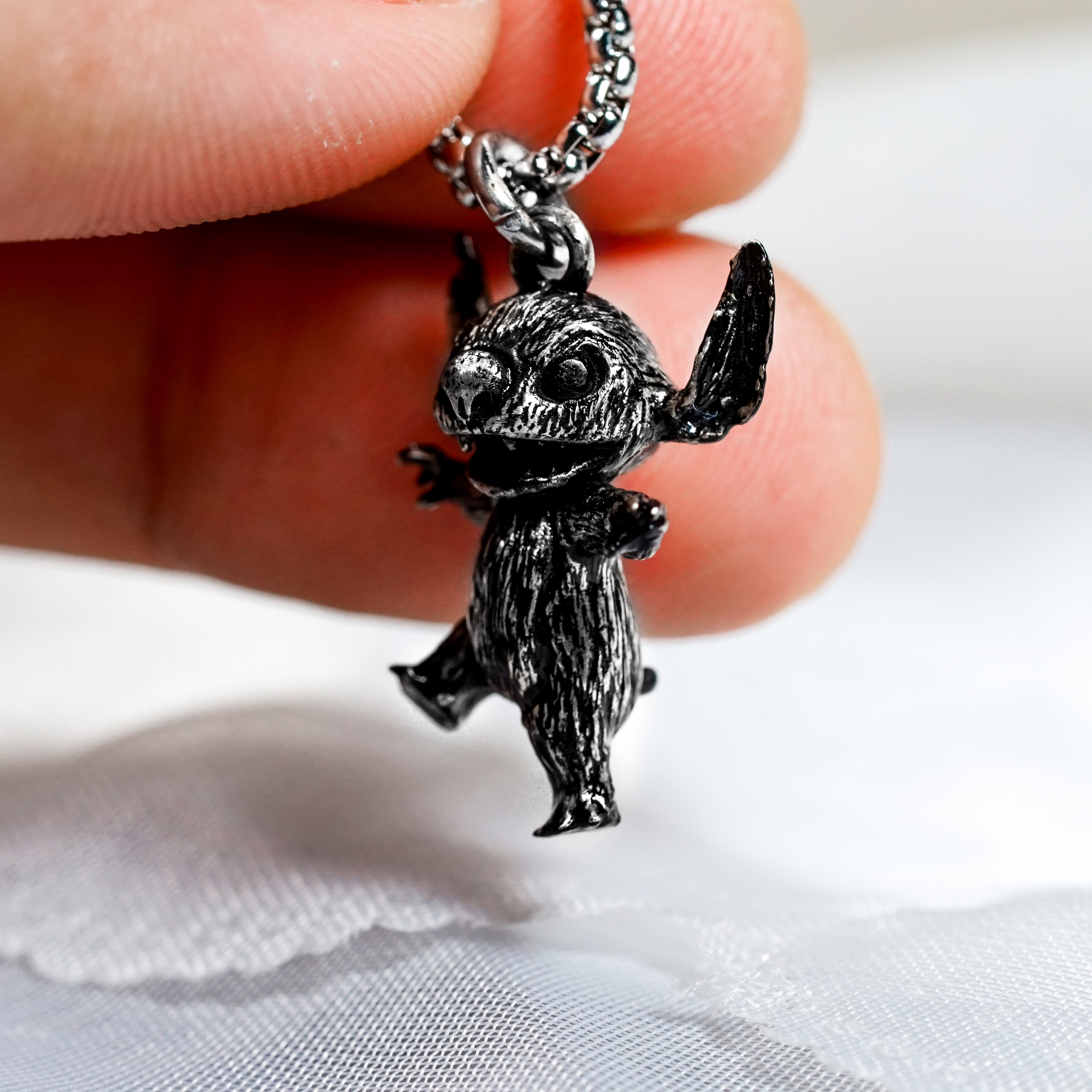 Stitch Necklace 950 Silver, Cute Stitch Pendant Jewelry for Fans of Cartoon Characters, Lilo & Stitch Necklace, Gift For Daughter, Gift for Her 6 - EternaSilver DSC04591 - EternaSilver