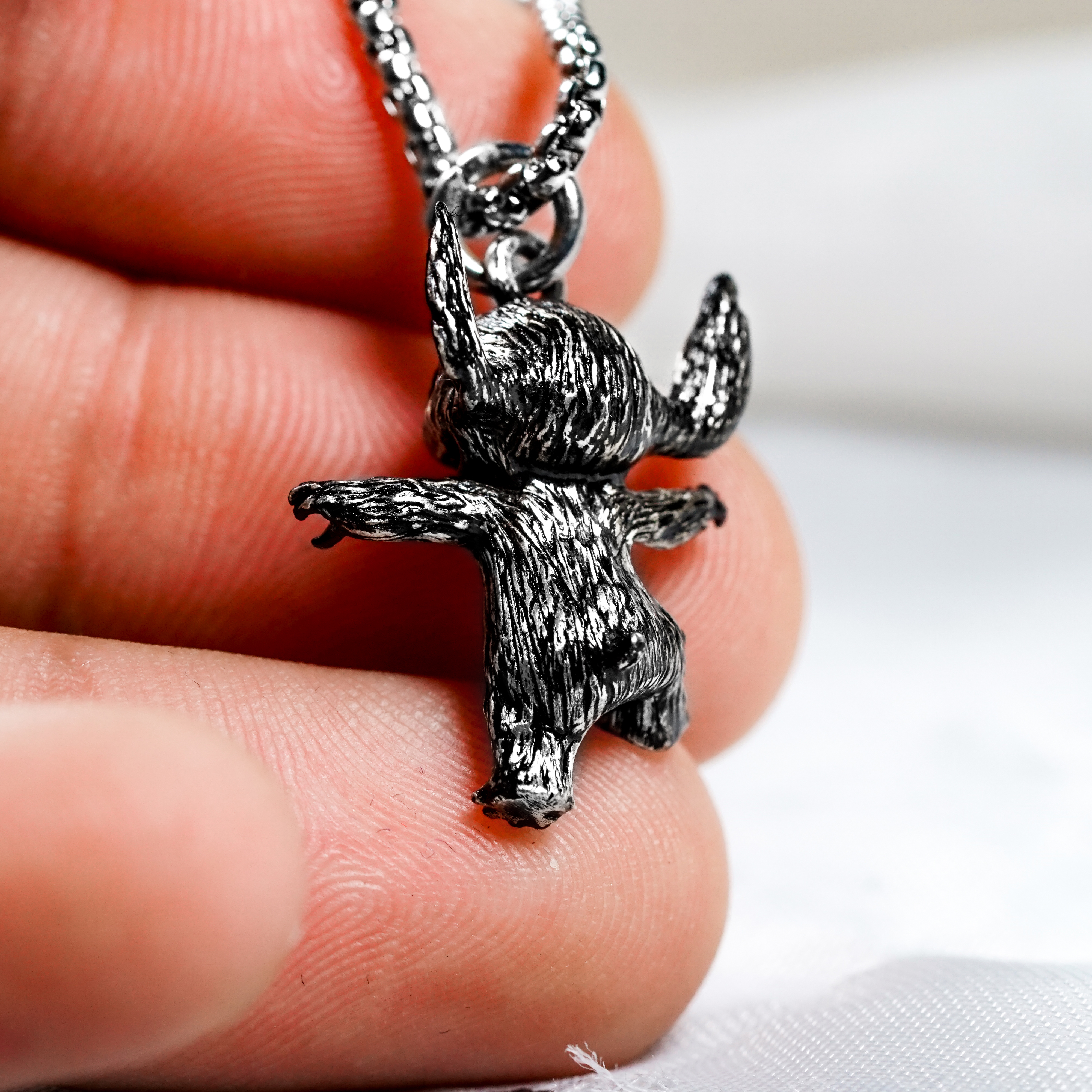 Stitch Necklace 950 Silver, Cute Stitch Pendant Jewelry for Fans of Cartoon Characters, Lilo & Stitch Necklace, Gift For Daughter, Gift for Her 4 - EternaSilver DSC04593 - EternaSilver