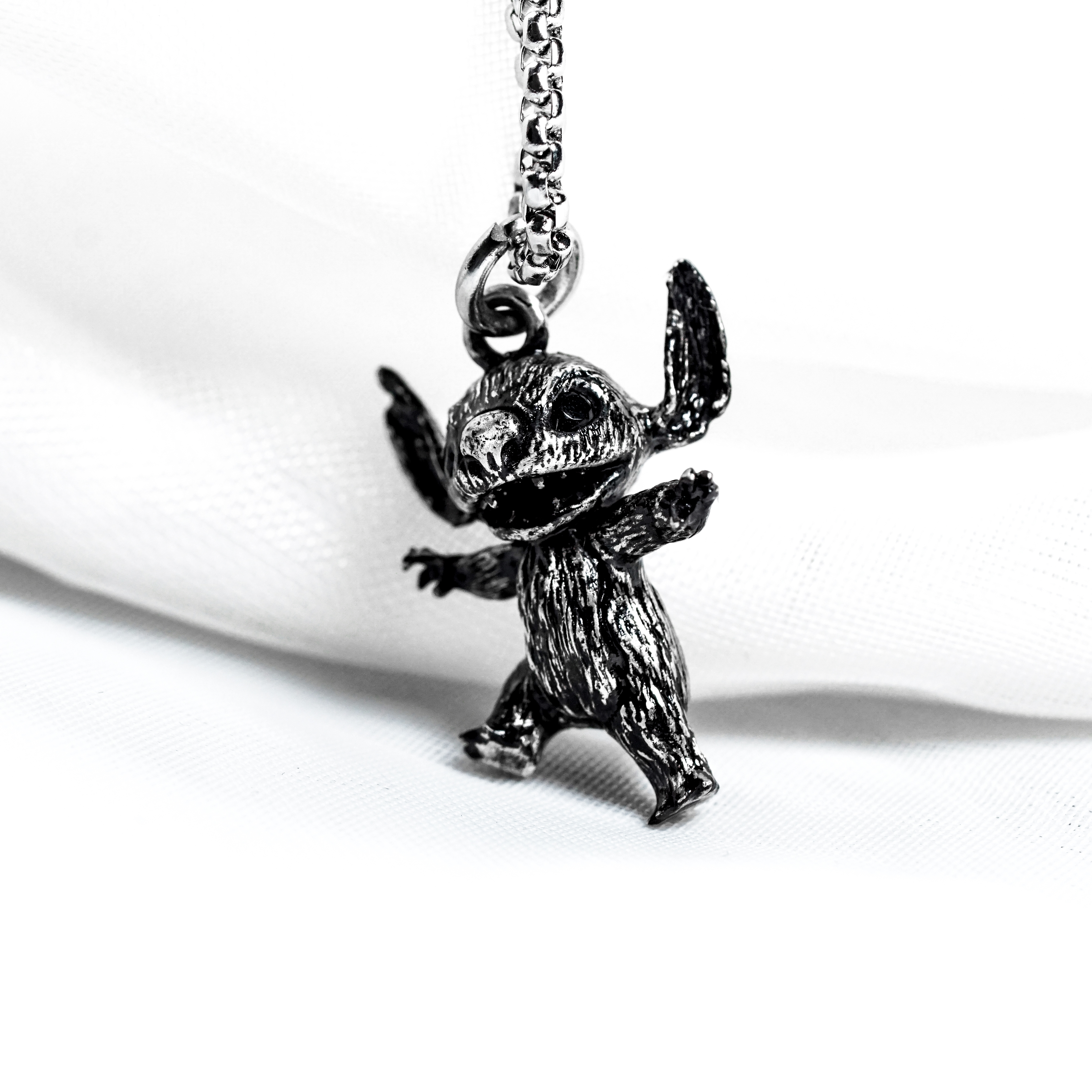 Stitch Necklace 950 Silver, Cute Stitch Pendant Jewelry for Fans of Cartoon Characters, Lilo & Stitch Necklace, Gift For Daughter, Gift for Her 3 - EternaSilver DSC04595 - EternaSilver