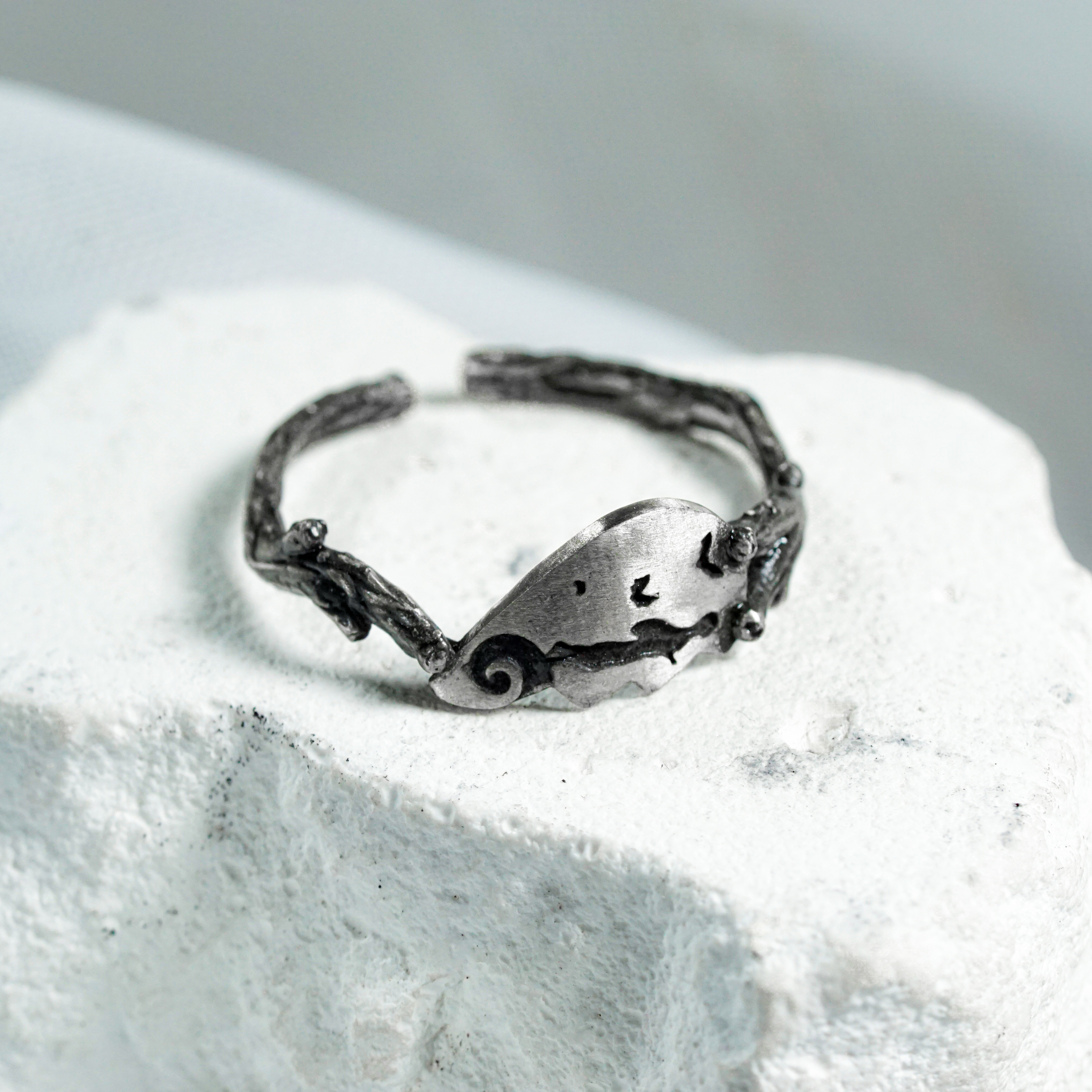 Custom Name Couple Ring Jack Skellington and Sally Handmade Silver 950, Nightmare Before Christmas Jewelry, Valentines Couple Ring 10 - EternaSilver DSC04738 - EternaSilver