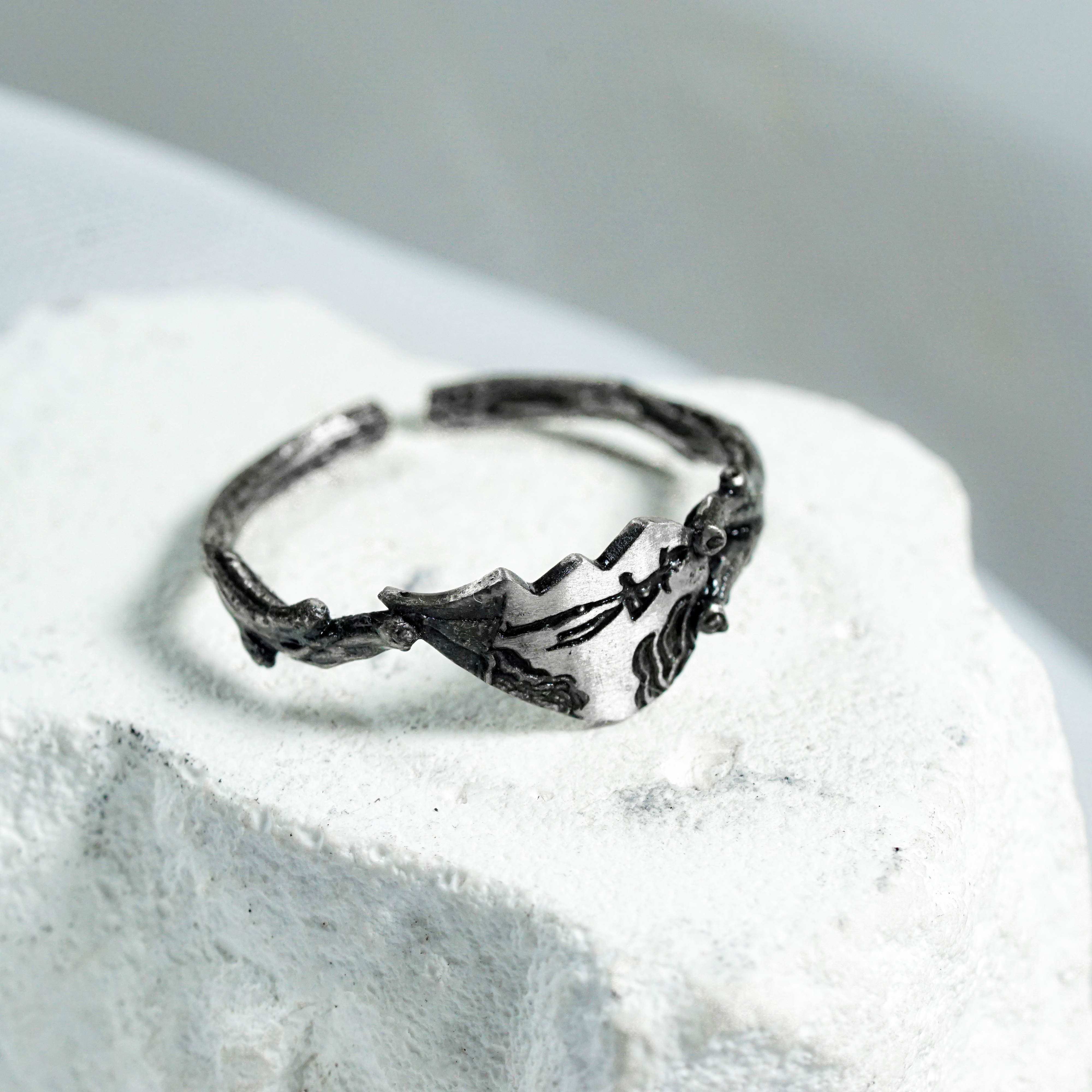 Custom Name Couple Ring Jack Skellington and Sally Handmade Silver 950, Nightmare Before Christmas Jewelry, Valentines Couple Ring 11 - EternaSilver DSC04739 - EternaSilver