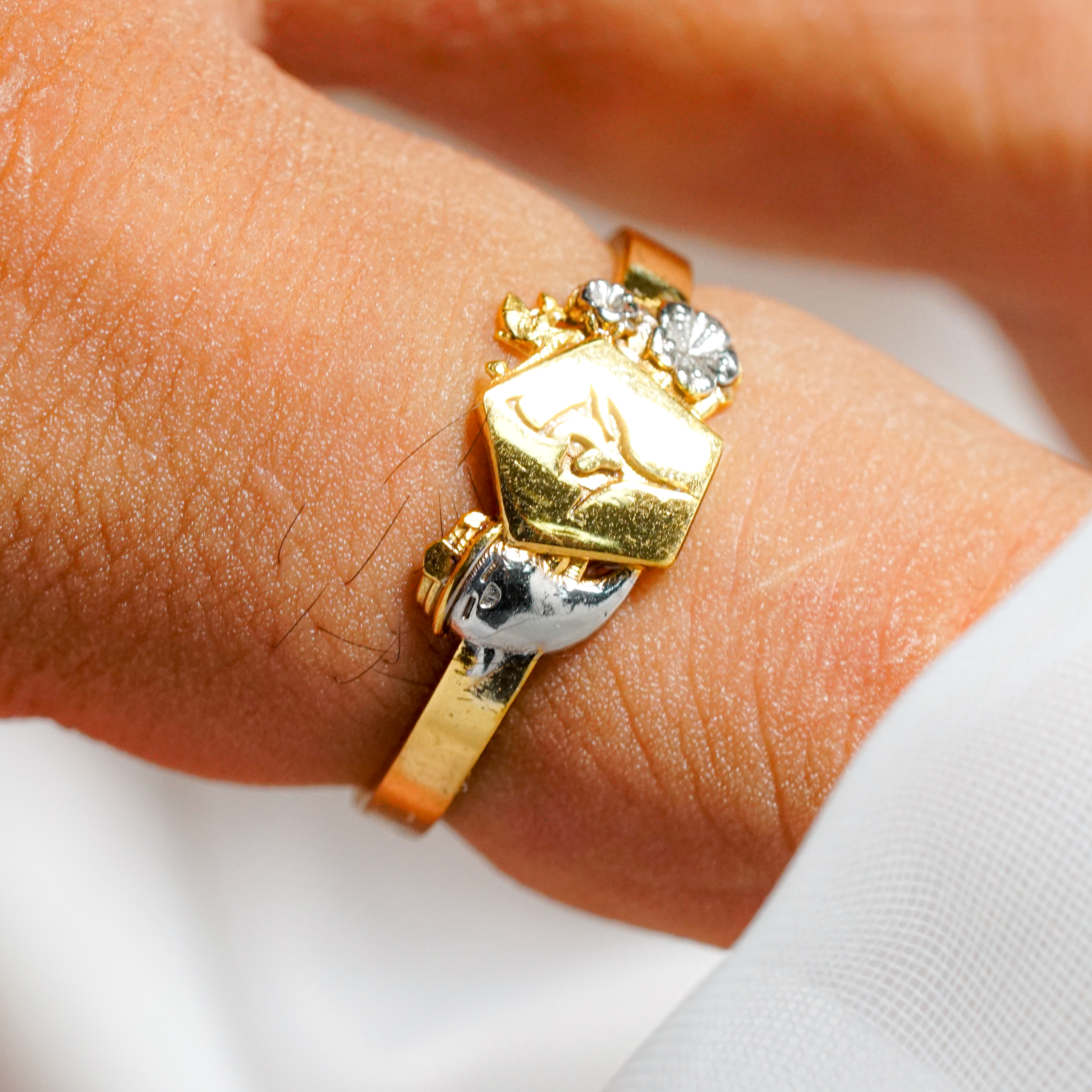 Genshin Impact Hu Tao Custom Ring, Boo Tao Pattern Sterling Silver/Gold Handmade Women’s Signet Ring, Genshin Jewelry for Fans 5 - EternaSilver DSC04851 - EternaSilver