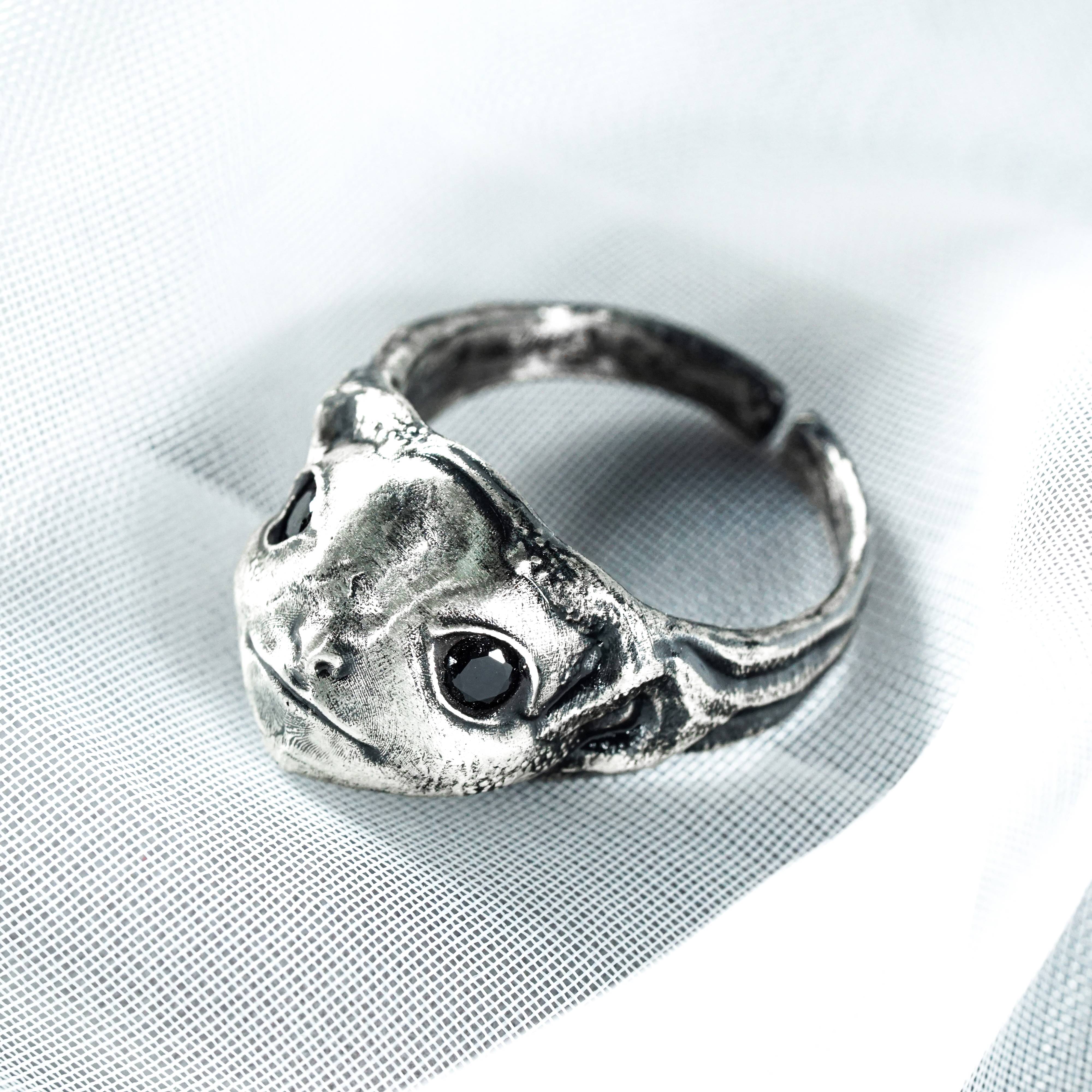 Elden Ring Albinauric Mask Ring, Handmade 950 Silver Fantasy Ring, Dark Souls Collector Gif, Perfect for Elden Ring Fans and Cosplay
