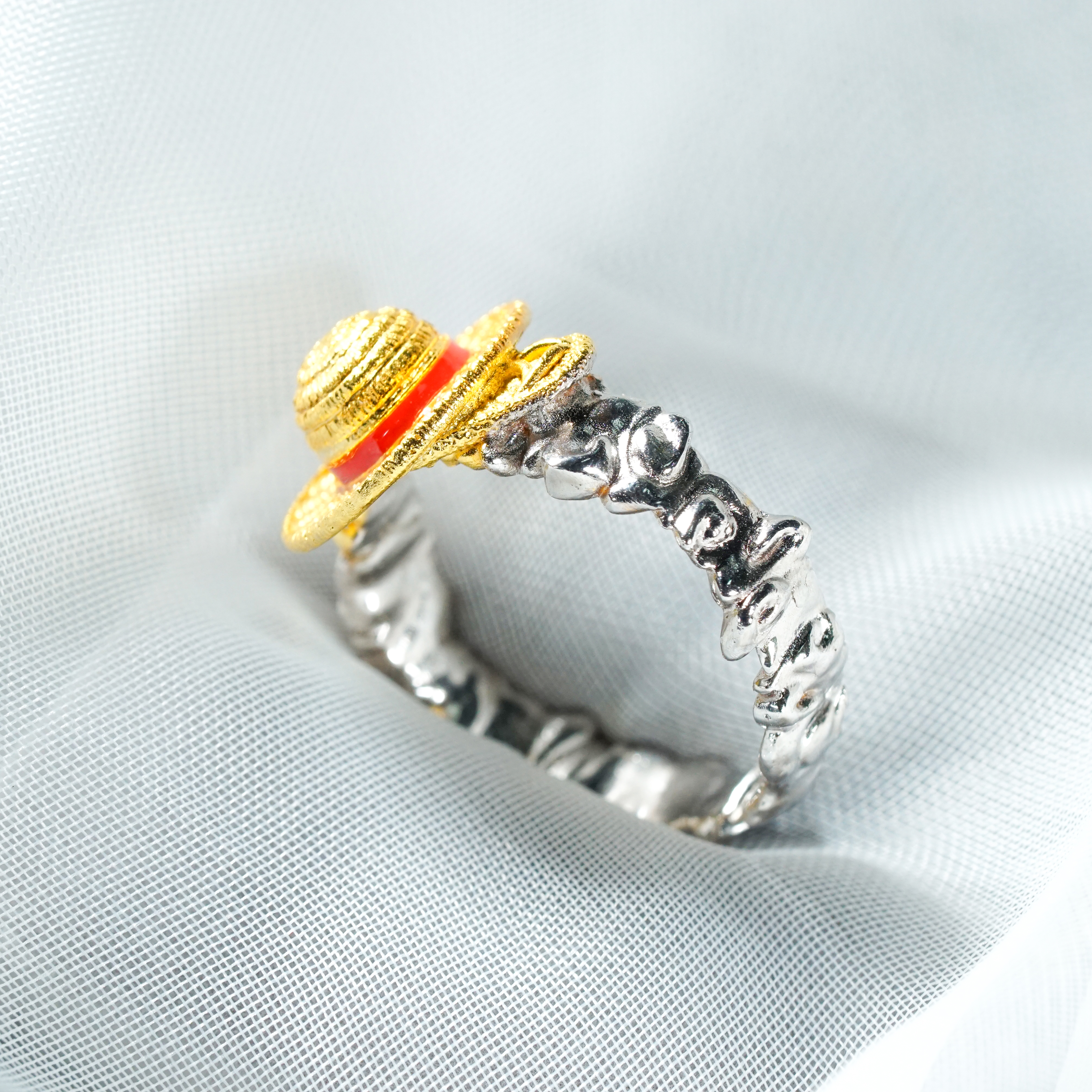 One Piece Jewelry, Straw Hat Ring, 14k Gold Plated Inspired Necklace for Nika - Luffy's Gear 5 , Gift for One Piece Collectors 5 - EternaSilver DSC05621 - EternaSilver