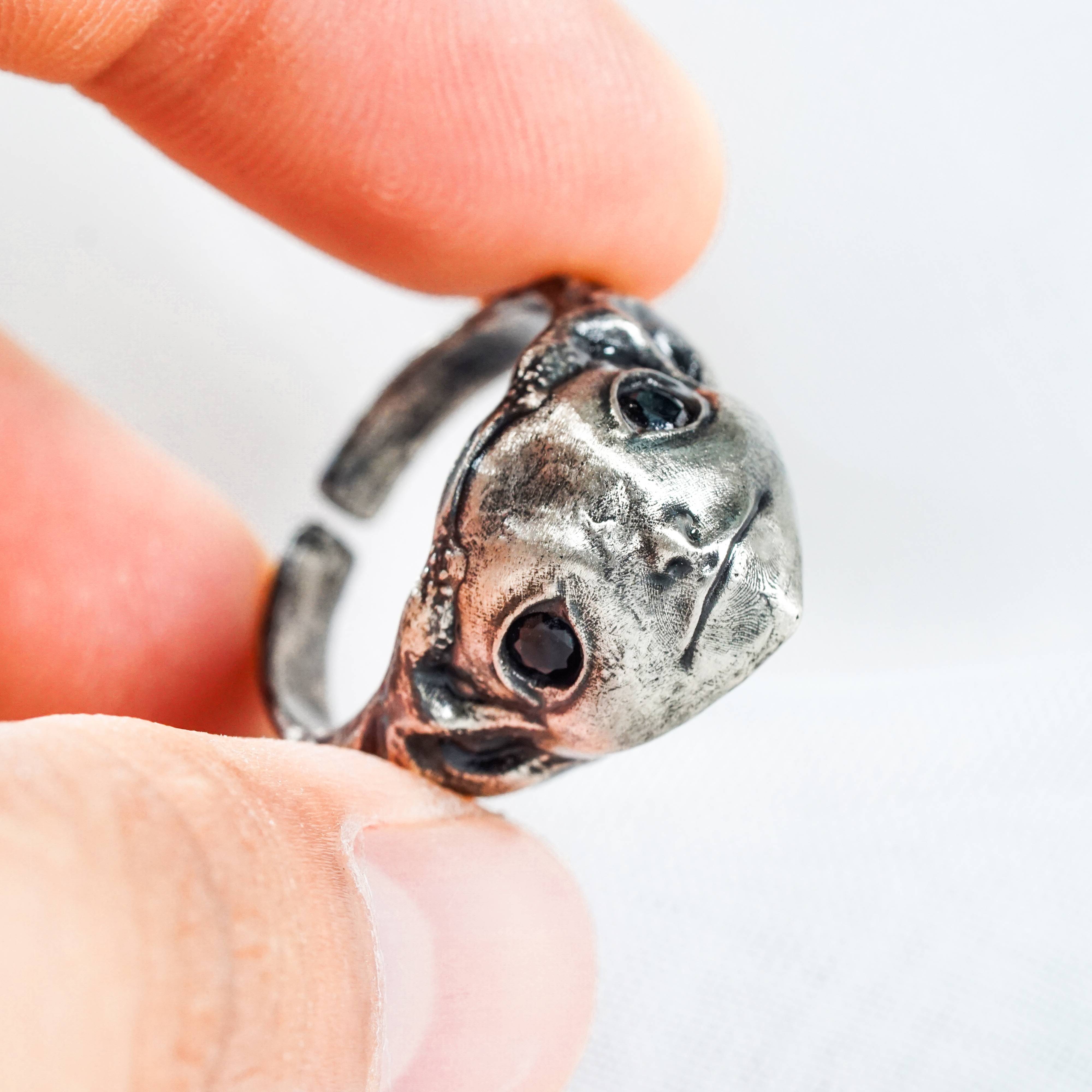 Elden Ring Albinauric Mask Ring, Handmade 950 Silver Fantasy Ring, Dark Souls Collector Gif, Perfect for Elden Ring Fans and Cosplay 4 - EternaSilver DSC05664 - EternaSilver