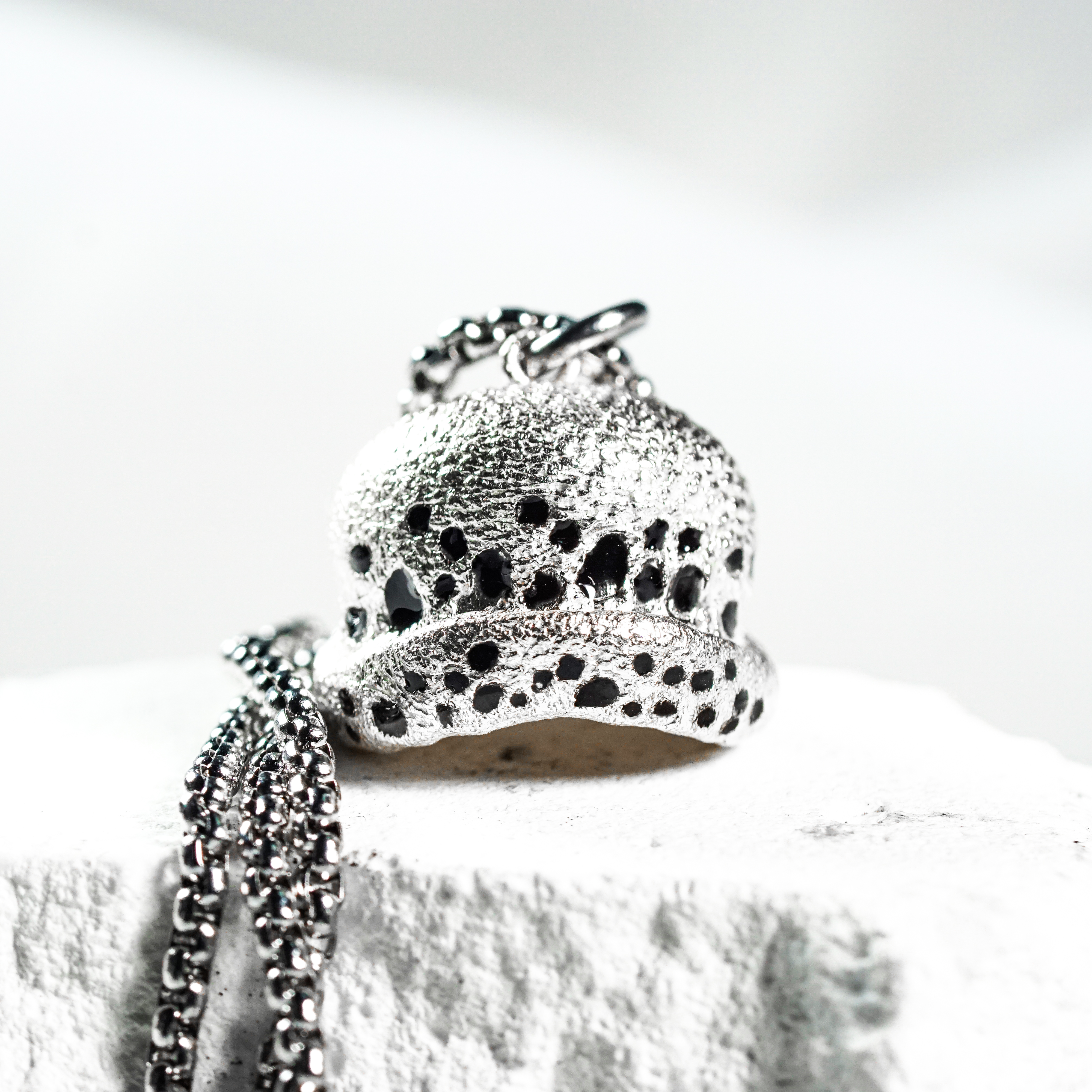 One Piece Law’s Hat necklace, Fanmade Law Hat Pendant Necklace, Handmade Silver Fantasy Jewelry, Inspired by Trafalgar D. Water Law, Gift for Gamers & Collectors 6 - EternaSilver DSC05718 - EternaSilver