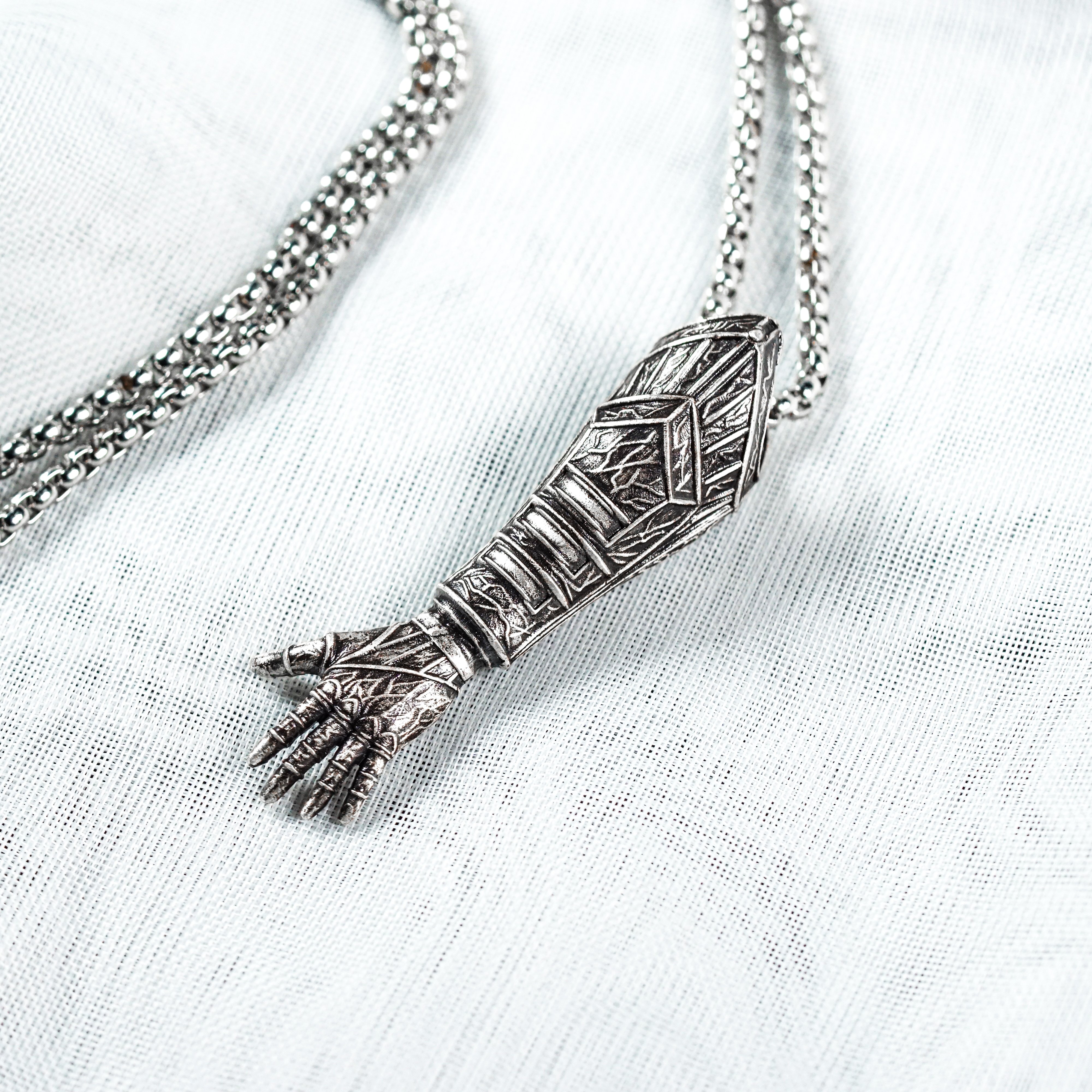 Clair Obscur: Expedition 33 Jewelry, Gustave's Arm Pendant Necklace, Handmade Silver 950 Pendant, Gustave Lumina Converter 3 - EternaSilver DSC05724 - EternaSilver