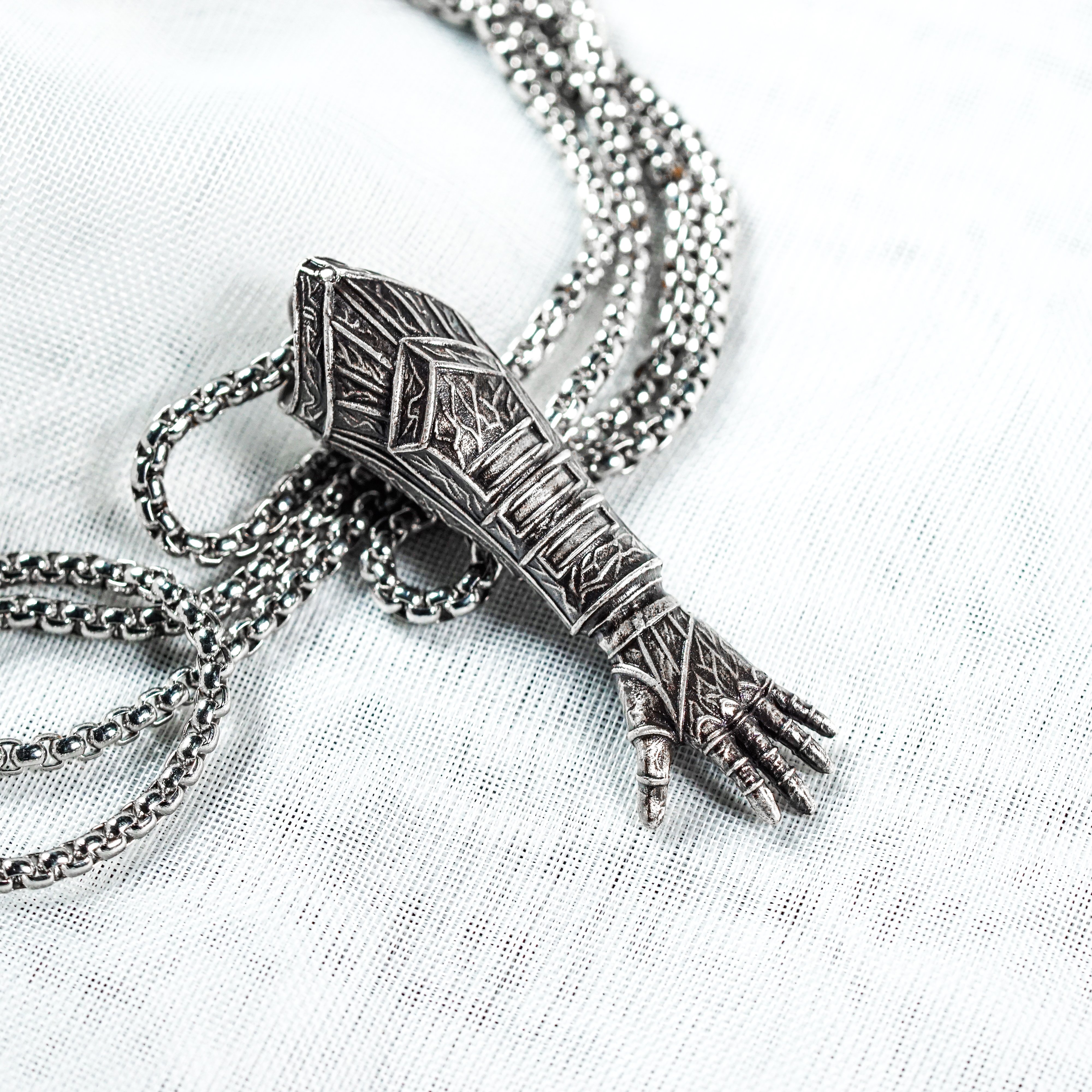 Clair Obscur: Expedition 33 Jewelry, Gustave's Arm Pendant Necklace, Handmade Silver 950 Pendant, Gustave Lumina Converter 4 - EternaSilver DSC05725 - EternaSilver