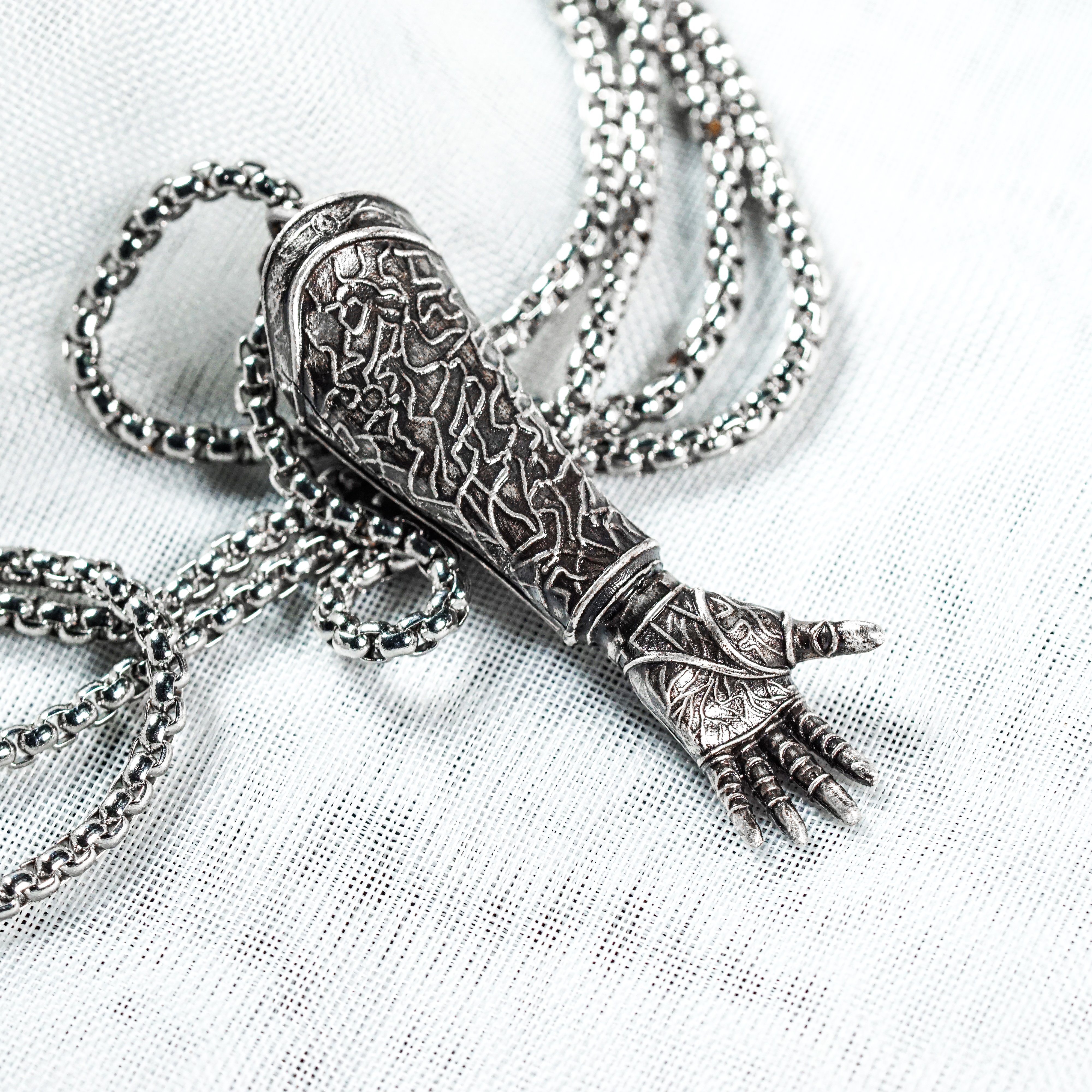 Clair Obscur: Expedition 33 Jewelry, Gustave's Arm Pendant Necklace, Handmade Silver 950 Pendant, Gustave Lumina Converter 5 - EternaSilver DSC05726 - EternaSilver