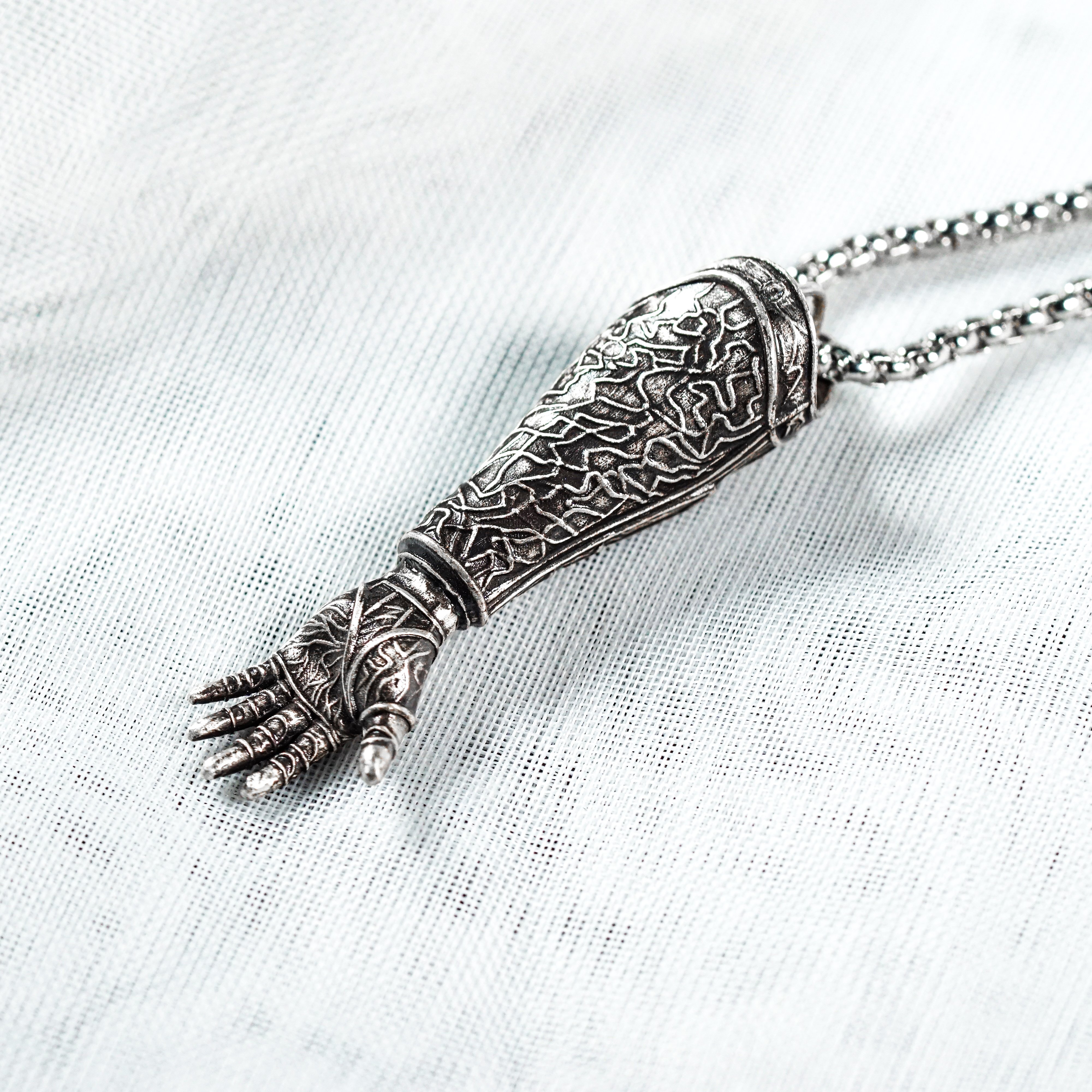 Clair Obscur: Expedition 33 Jewelry, Gustave's Arm Pendant Necklace, Handmade Silver 950 Pendant, Gustave Lumina Converter 12 - EternaSilver DSC05727 - EternaSilver