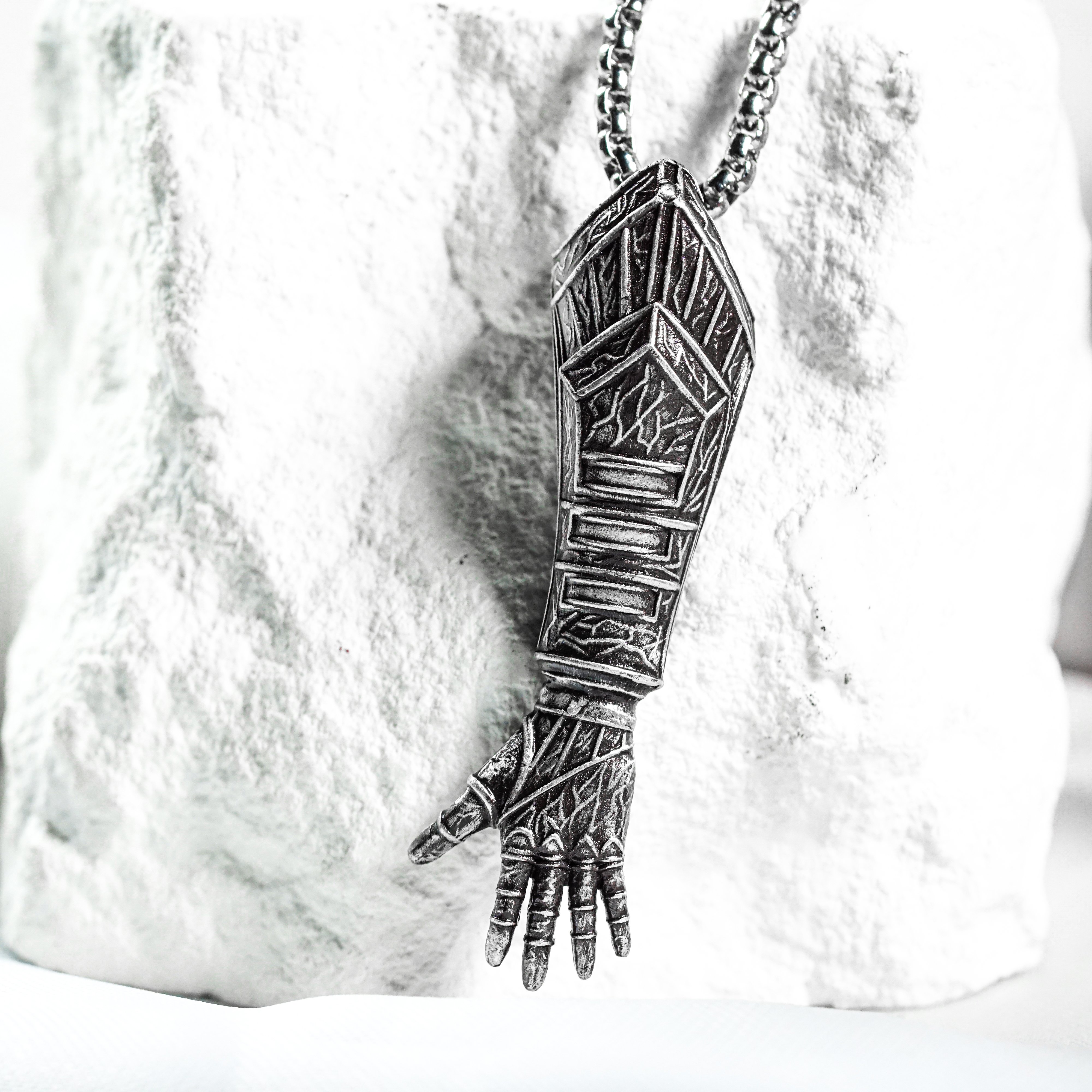 Clair Obscur: Expedition 33 Jewelry, Gustave's Arm Pendant Necklace, Handmade Silver 950 Pendant, Gustave Lumina Converter