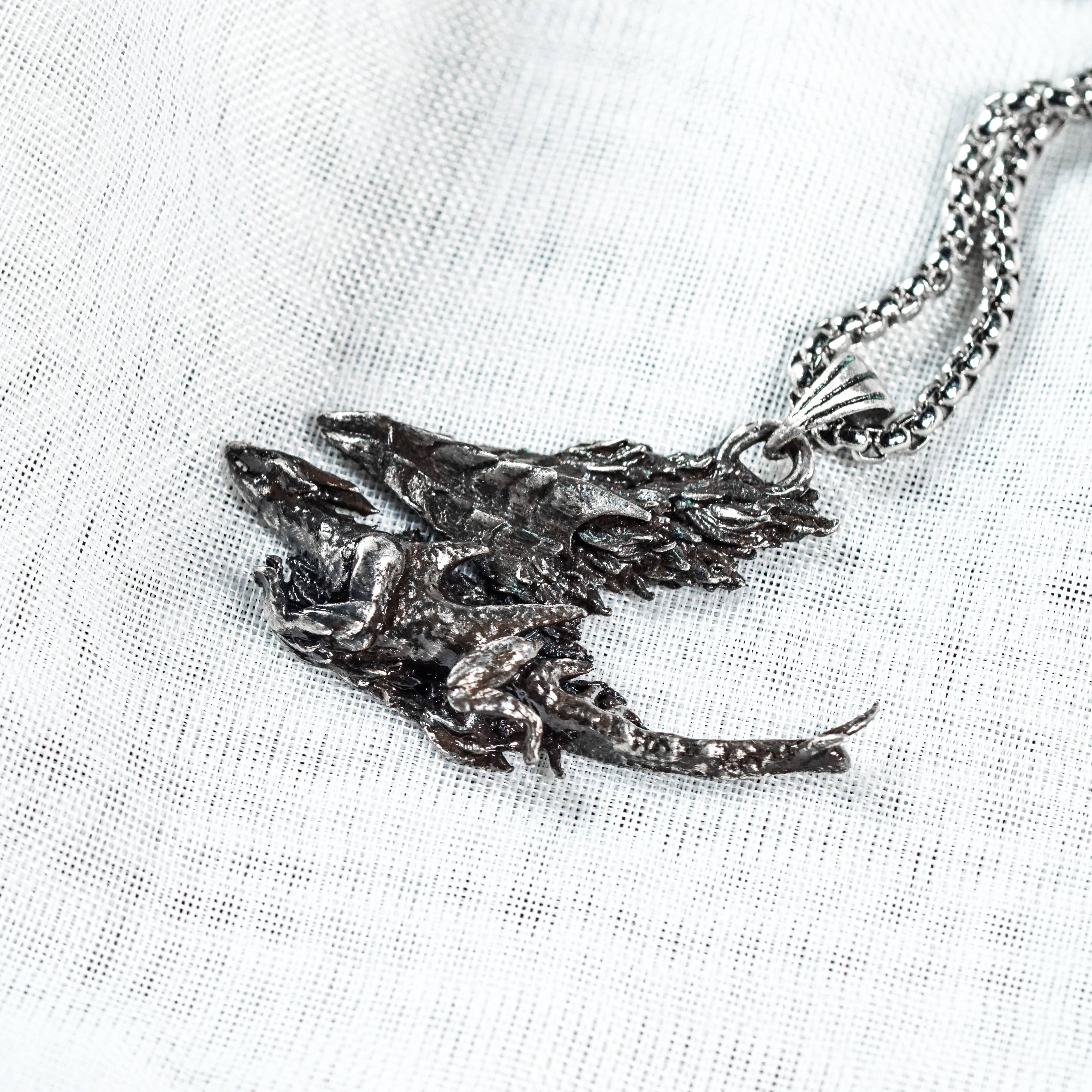 Monster Hunter Wilds Jewelry, Monster Symbol Necklace, Valstrax Silver Necklace, Handmade Silver 950 Pendant Inspired 8 - EternaSilver DSC05737 - EternaSilver