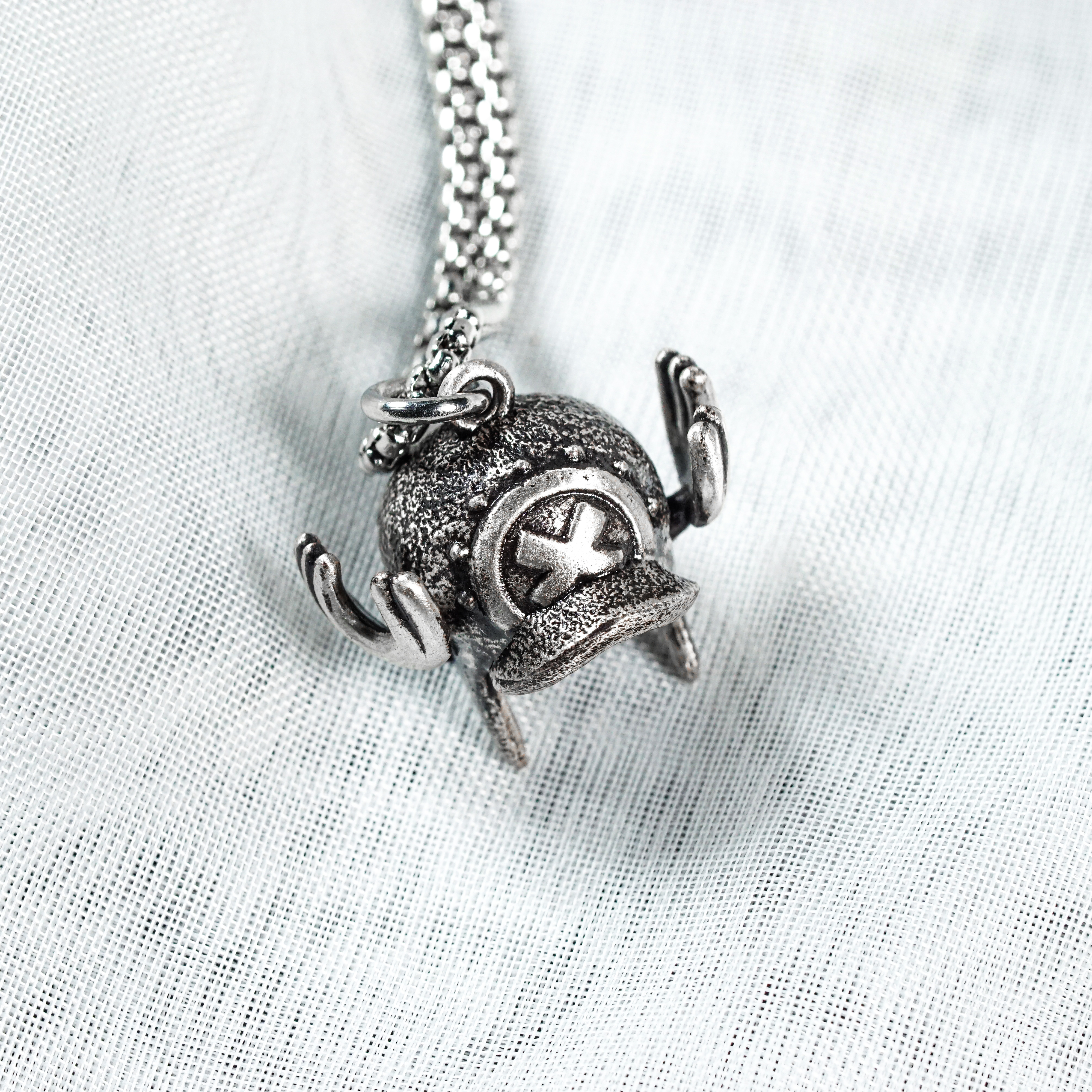 One Piece Chopper's Hat necklace, Fanmade Reindeer Hat Pendant Necklace, Handmade Silver Fantasy Jewelry, Inspired by Tony Tony Chopper, Gift for Gamers & Collectors 3 - EternaSilver DSC05742 - EternaSilver