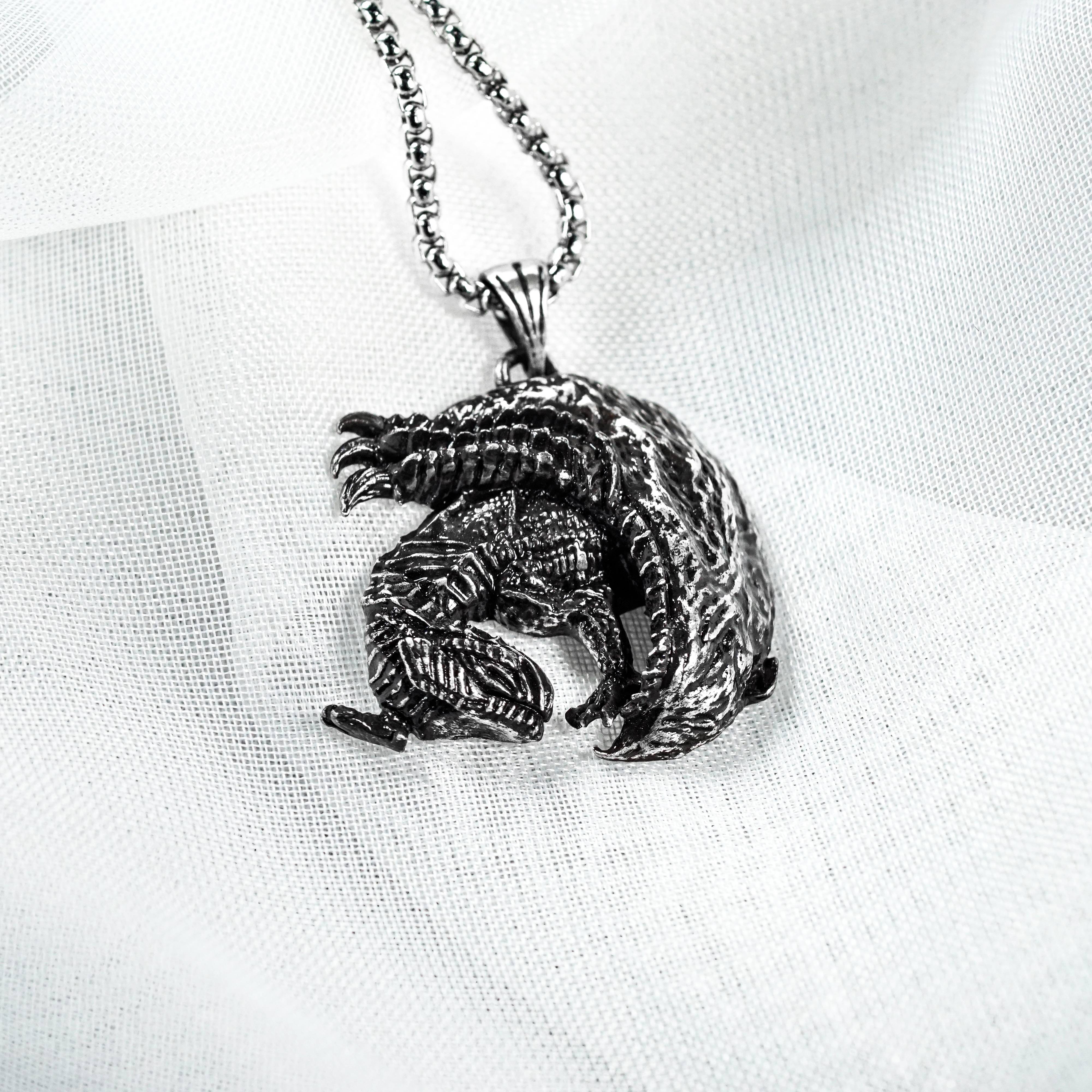 Monster Hunter Wilds Jewelry, Monster Symbol Necklace, Gore Magala Silver Necklace, Handmade Silver 950 Pendant Inspired 7 - EternaSilver DSC05779 - EternaSilver