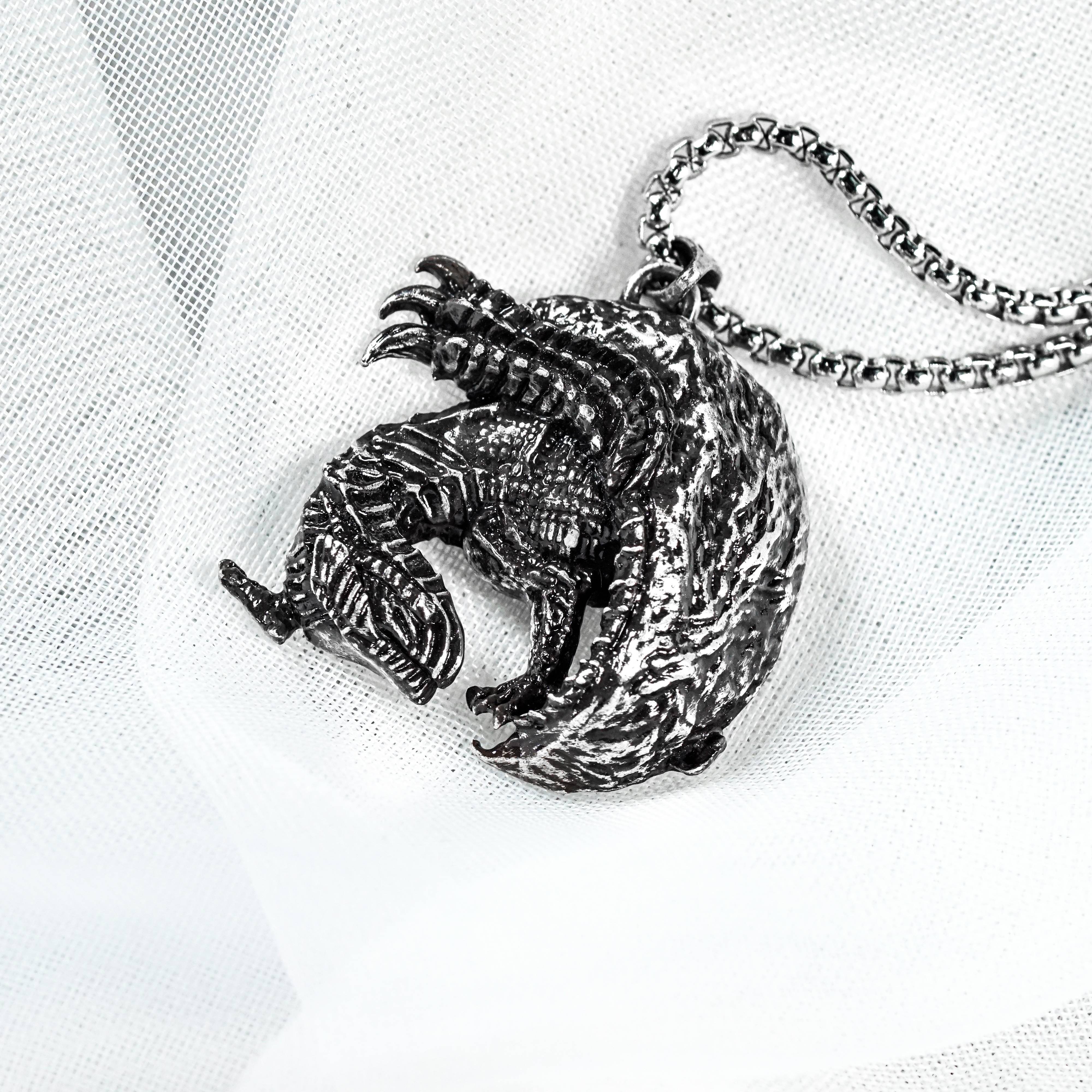 Monster Hunter Wilds Jewelry, Monster Symbol Necklace, Gore Magala Silver Necklace, Handmade Silver 950 Pendant Inspired 6 - EternaSilver DSC05780 - EternaSilver