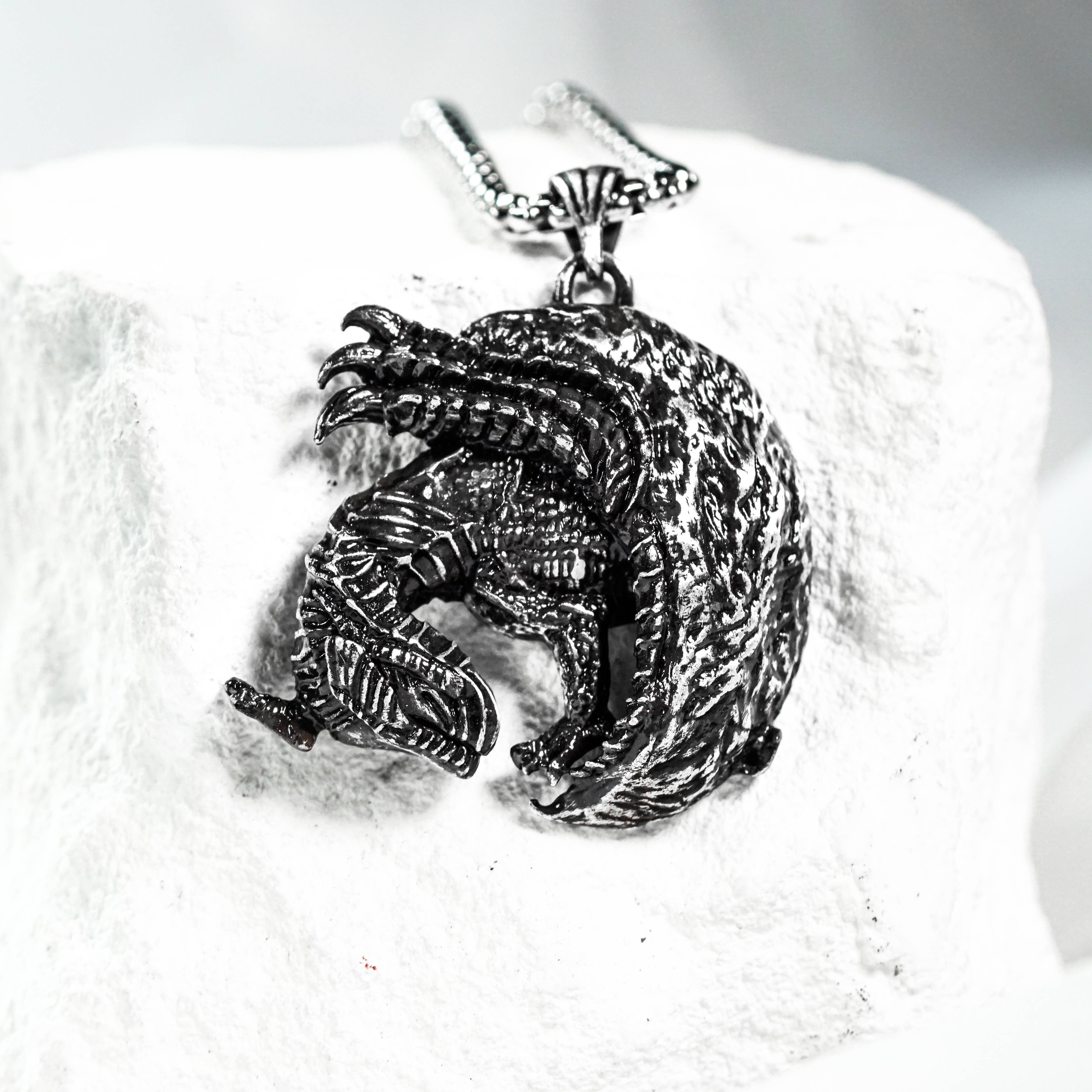 Monster Hunter Wilds Jewelry, Monster Symbol Necklace, Gore Magala Silver Necklace, Handmade Silver 950 Pendant Inspired