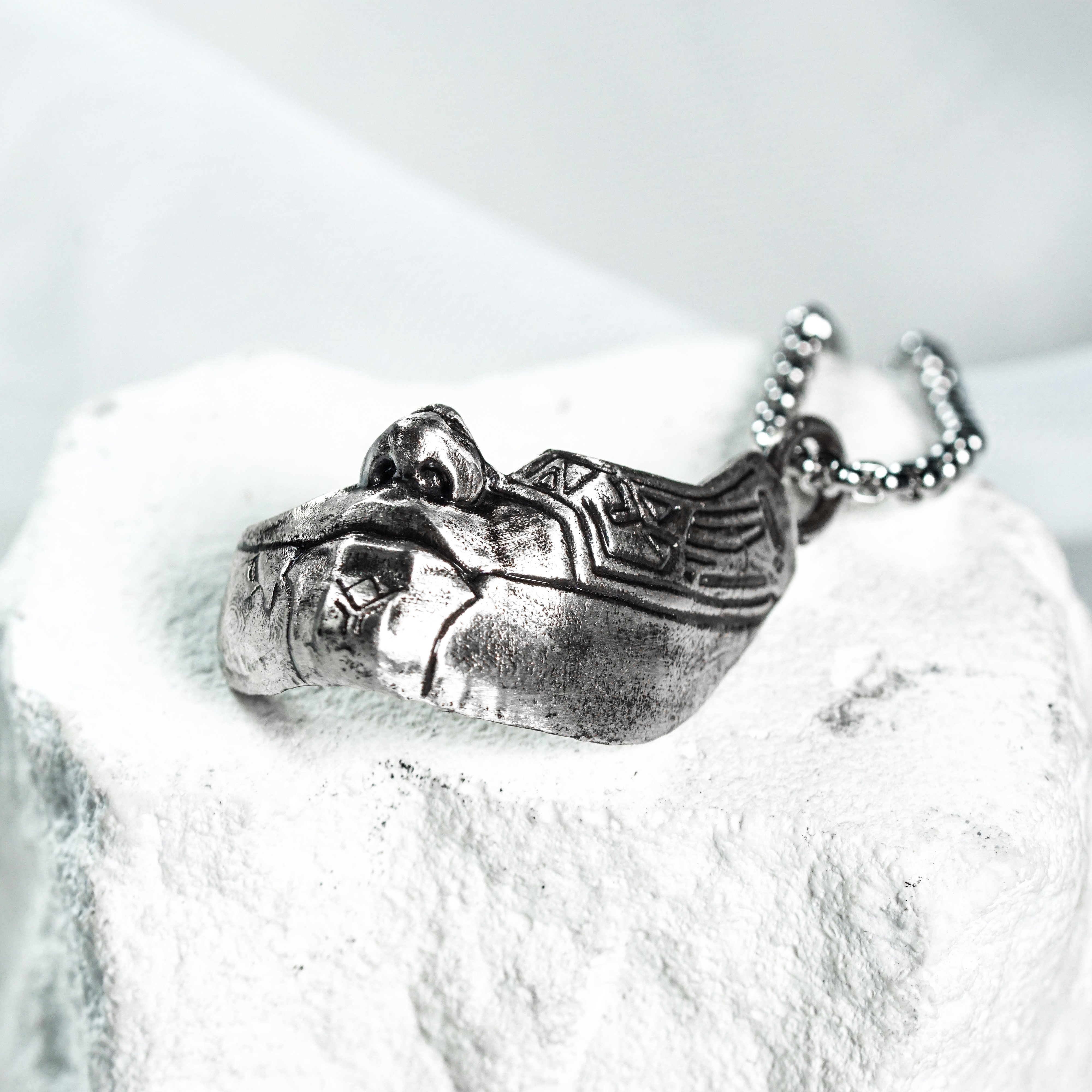 Clair Obscur: Expedition 33 Jewelry, Alicia's Mask Pendant Necklace, Handmade Silver 950 Pendant, Lumina Converter 8 - EternaSilver DSC05813 - EternaSilver