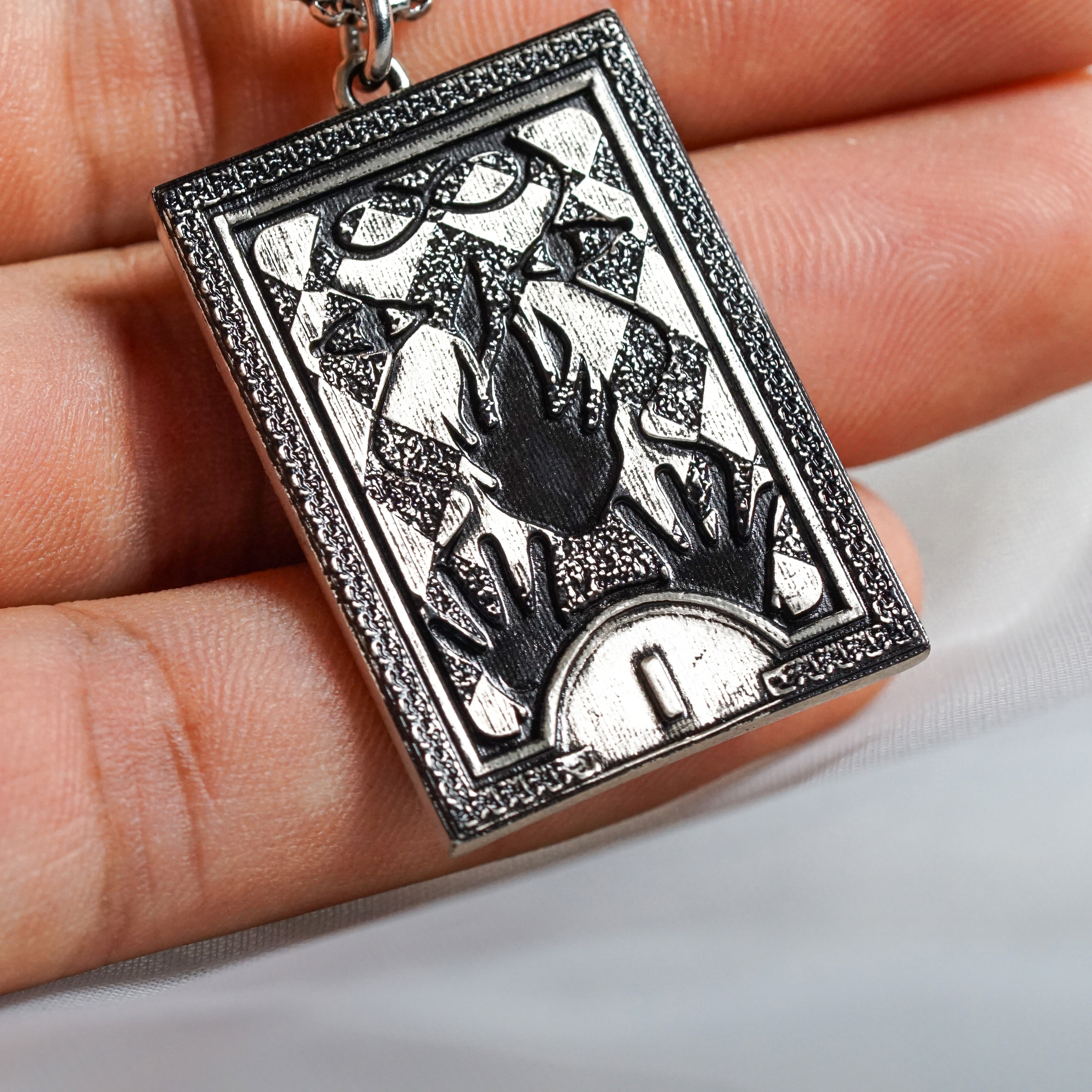 Persona 3 Arcana Card Pendant Necklace Set, The Fool, Magician, Priestess & Empress Card, 950 Silver, Persona gift, Persona Cosplay 6 - EternaSilver DSC05837 - EternaSilver