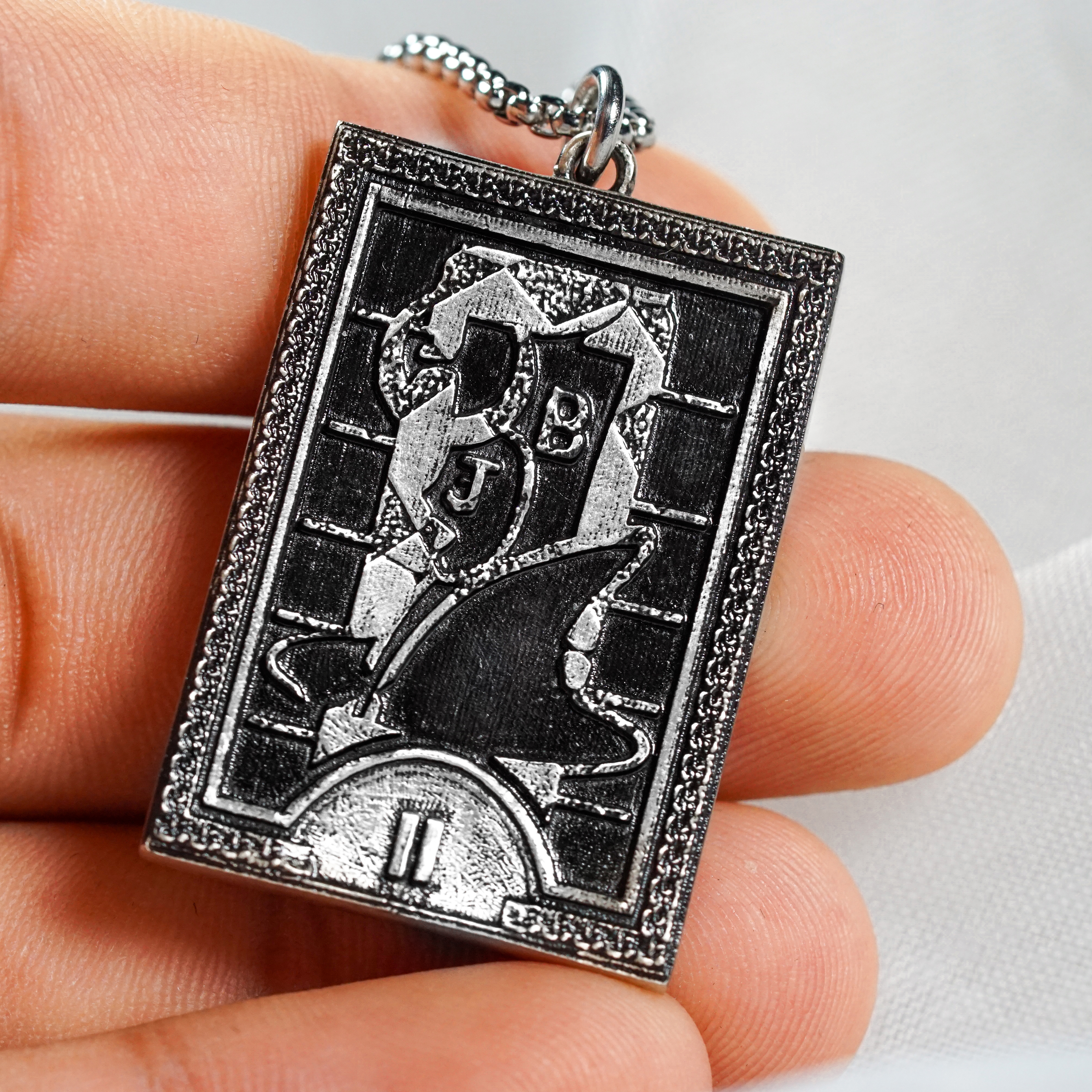 Persona 3 Arcana Card Pendant Necklace Set, The Fool, Magician, Priestess & Empress Card, 950 Silver, Persona gift, Persona Cosplay 12 - EternaSilver DSC05861 - EternaSilver