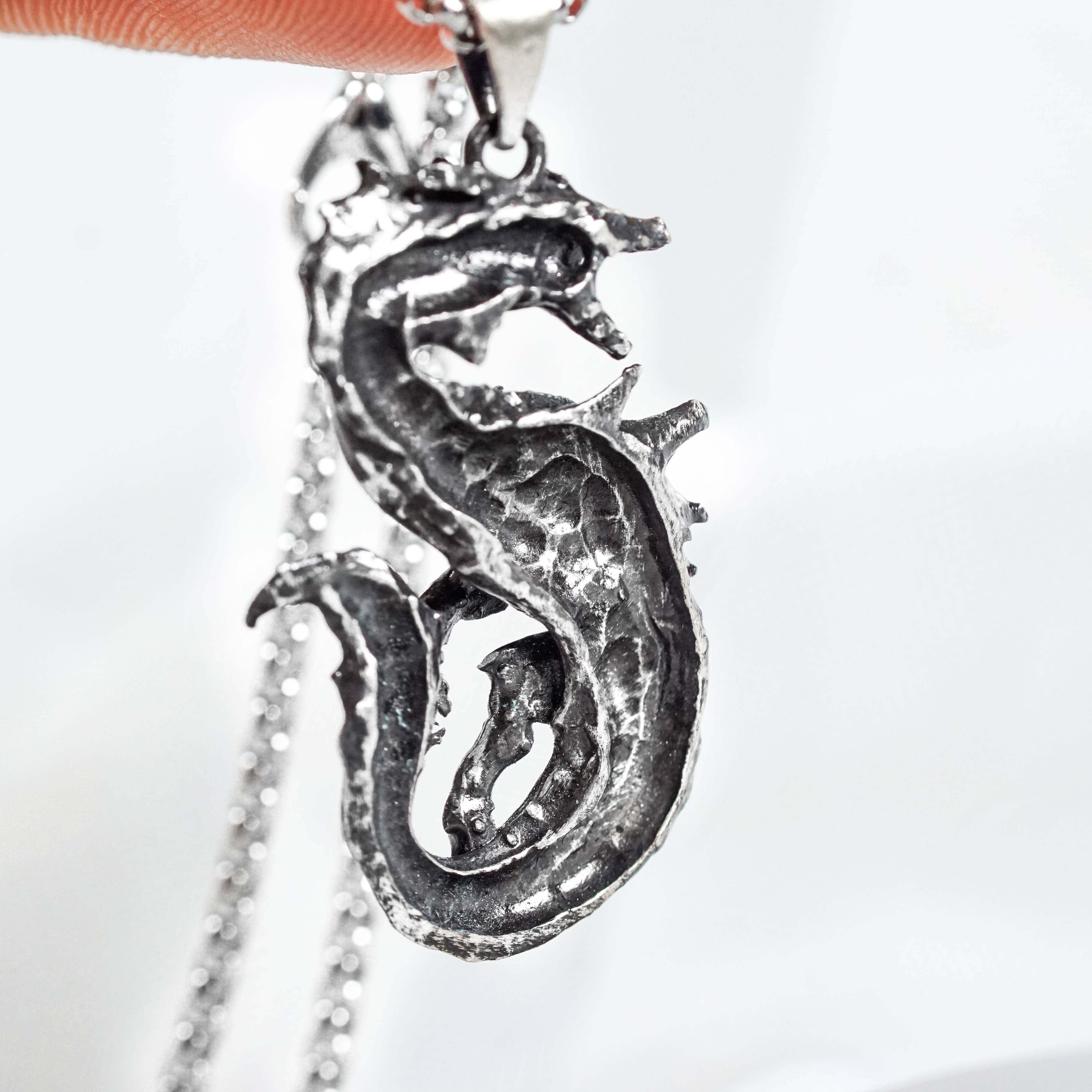 Monster Hunter Wilds Jewelry, Monster Symbol Necklace, Lagiacrus Silver Necklace, Handmade Silver 950 Pendant Inspired 4 - EternaSilver DSC05892 - EternaSilver