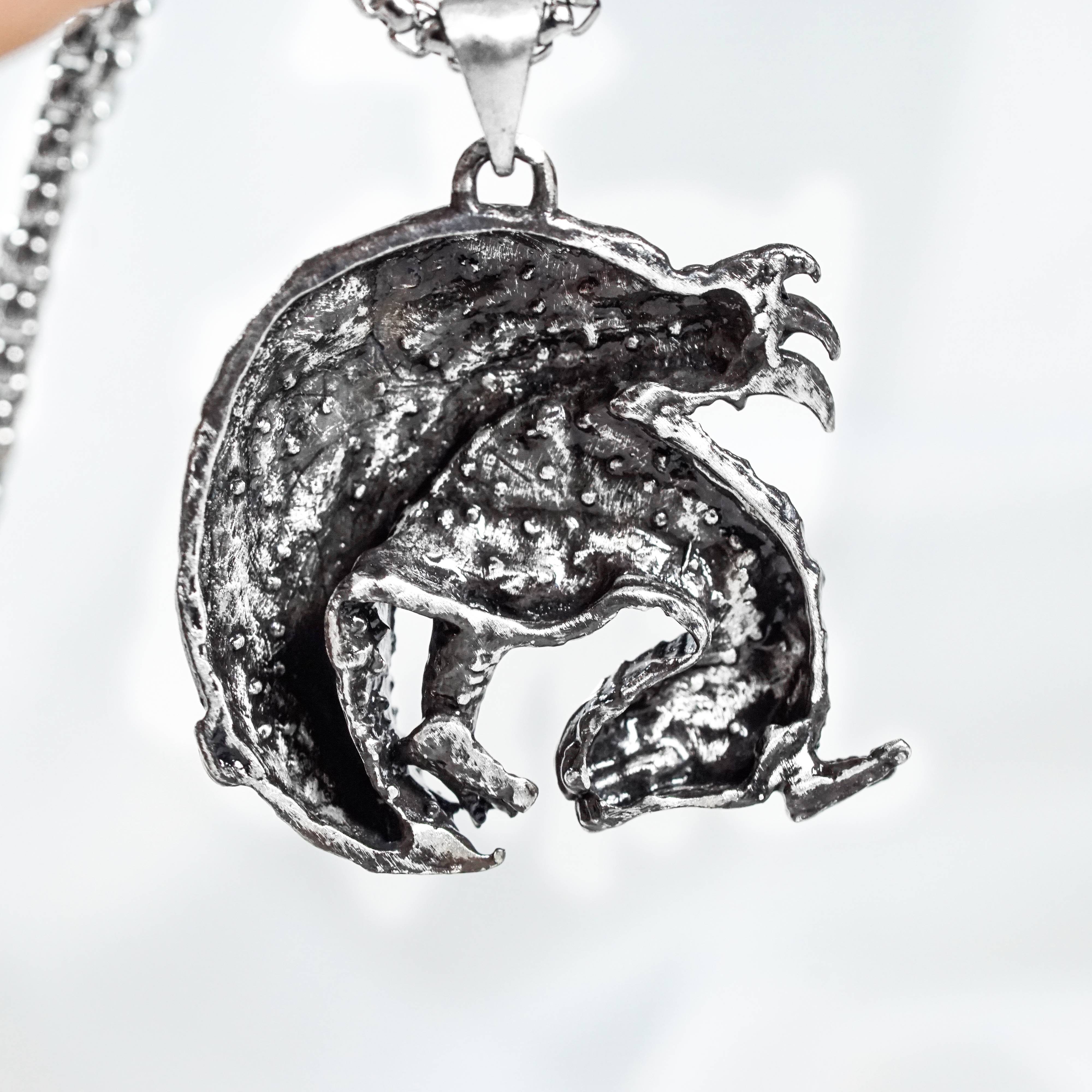 Monster Hunter Wilds Jewelry, Monster Symbol Necklace, Gore Magala Silver Necklace, Handmade Silver 950 Pendant Inspired 4 - EternaSilver DSC05897 - EternaSilver