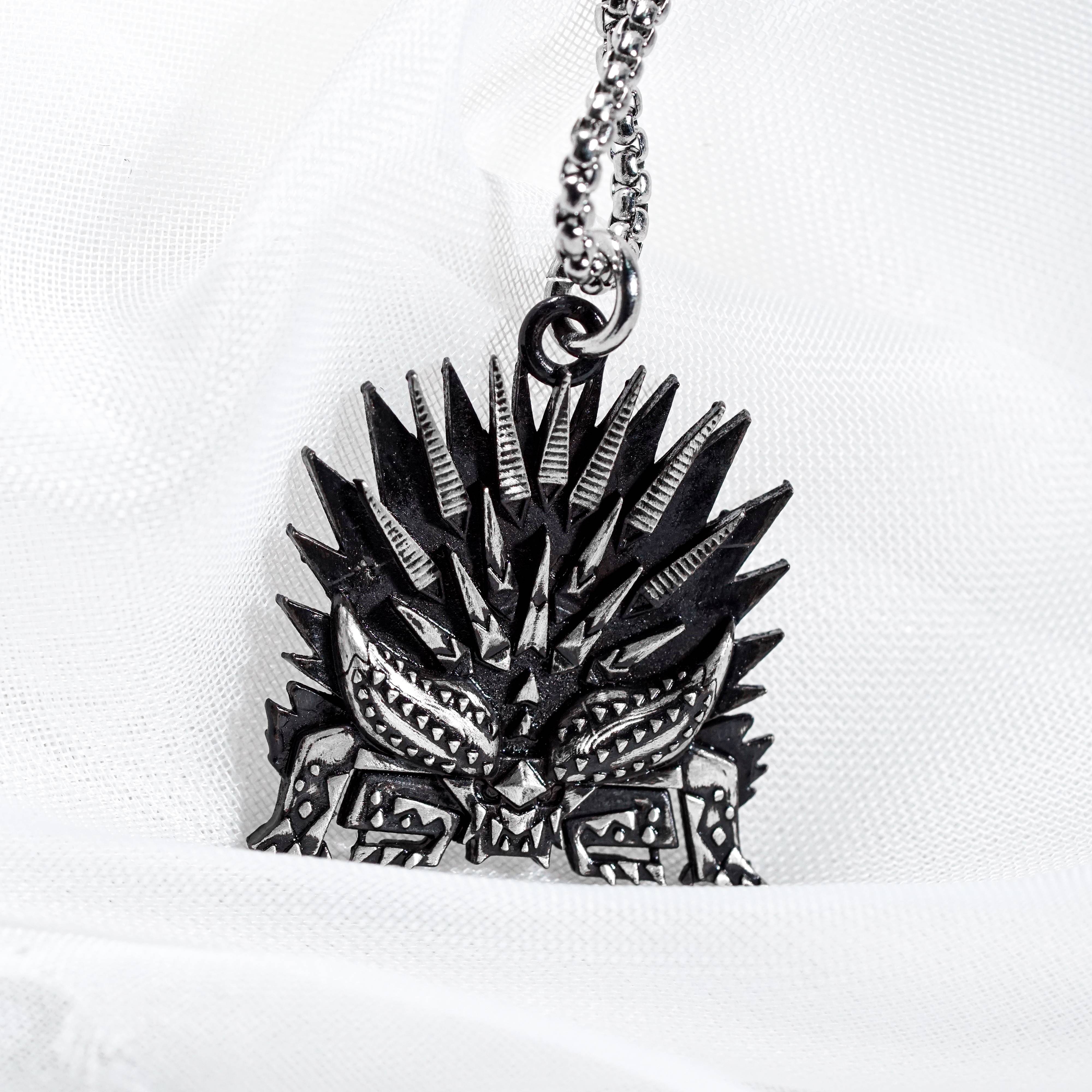 Monster Hunter Wilds Jewelry, Monster Symbol Ver 2 Necklace, Handmade Silver 950 Pendant Inspired 9 - EternaSilver DSC08408 - EternaSilver