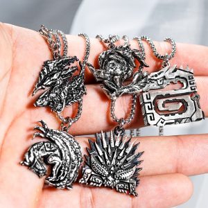 Monster Hunter Wilds Jewelry, Monster Symbol Ver 2 Necklace, Handmade Silver 950 Pendant Inspired