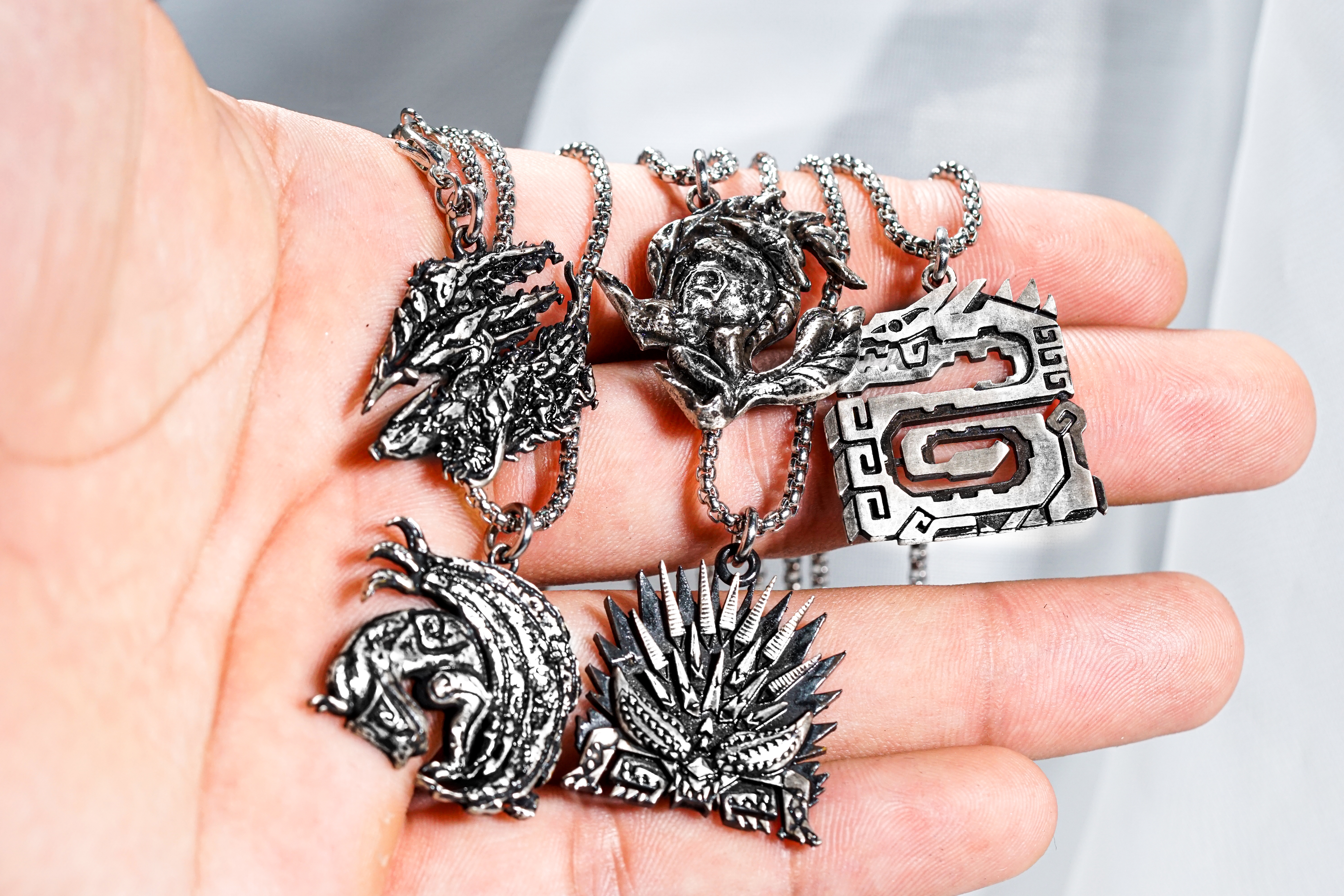 Monster Hunter Wilds Jewelry, Monster Symbol Ver 2 Necklace, Handmade Silver 950 Pendant Inspired