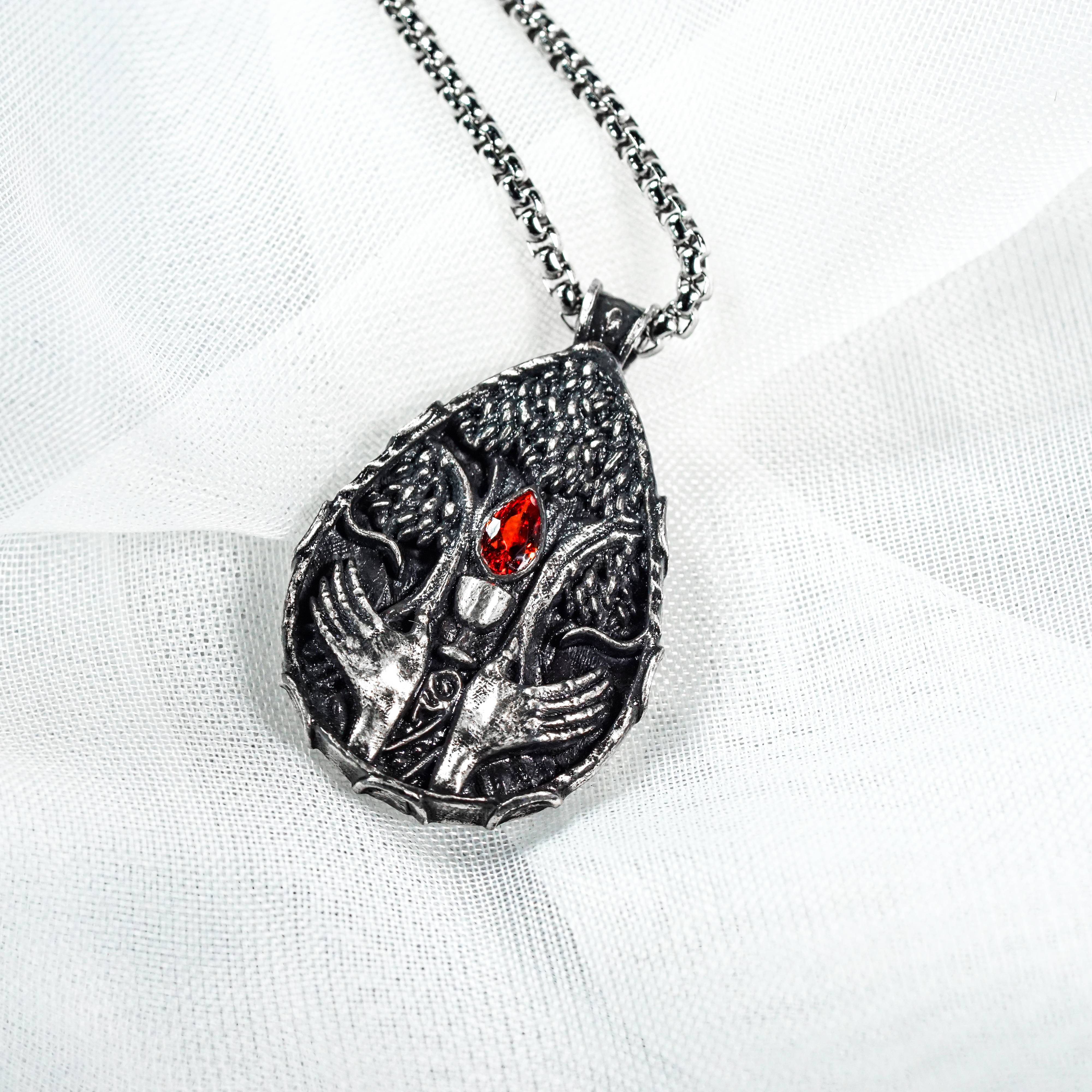 Elden Ring Talismans Necklace Collection, Blessed Dew Talisman Necklace, Handmade Silver 950 Pendant Inspired by Elden Ring, Radagon, Godfrey, and Malenia 4 - EternaSilver DSC05778 - EternaSilver