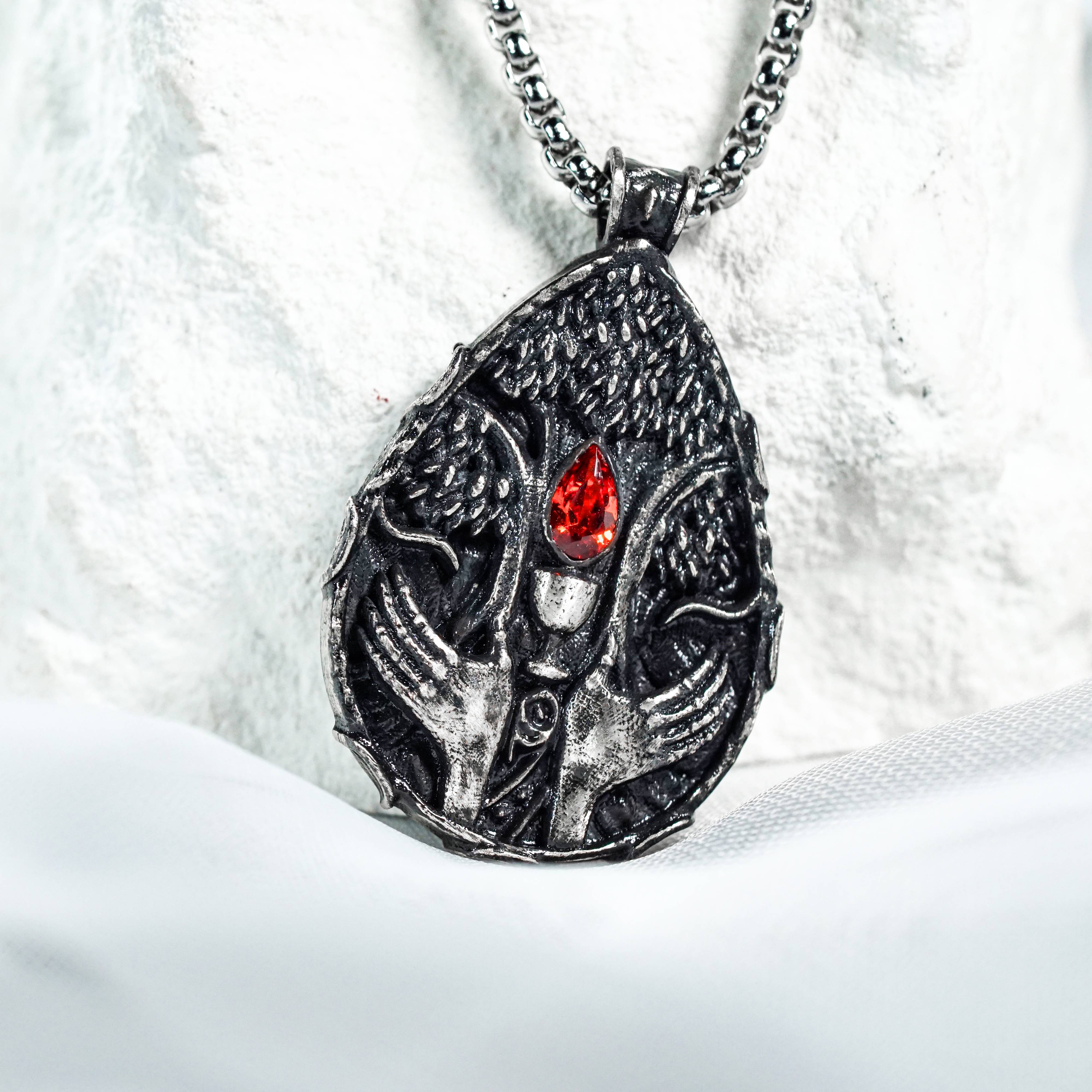 Elden Ring Talismans Necklace Collection, Blessed Dew Talisman Necklace, Handmade Silver 950 Pendant Inspired by Elden Ring, Radagon, Godfrey, and Malenia