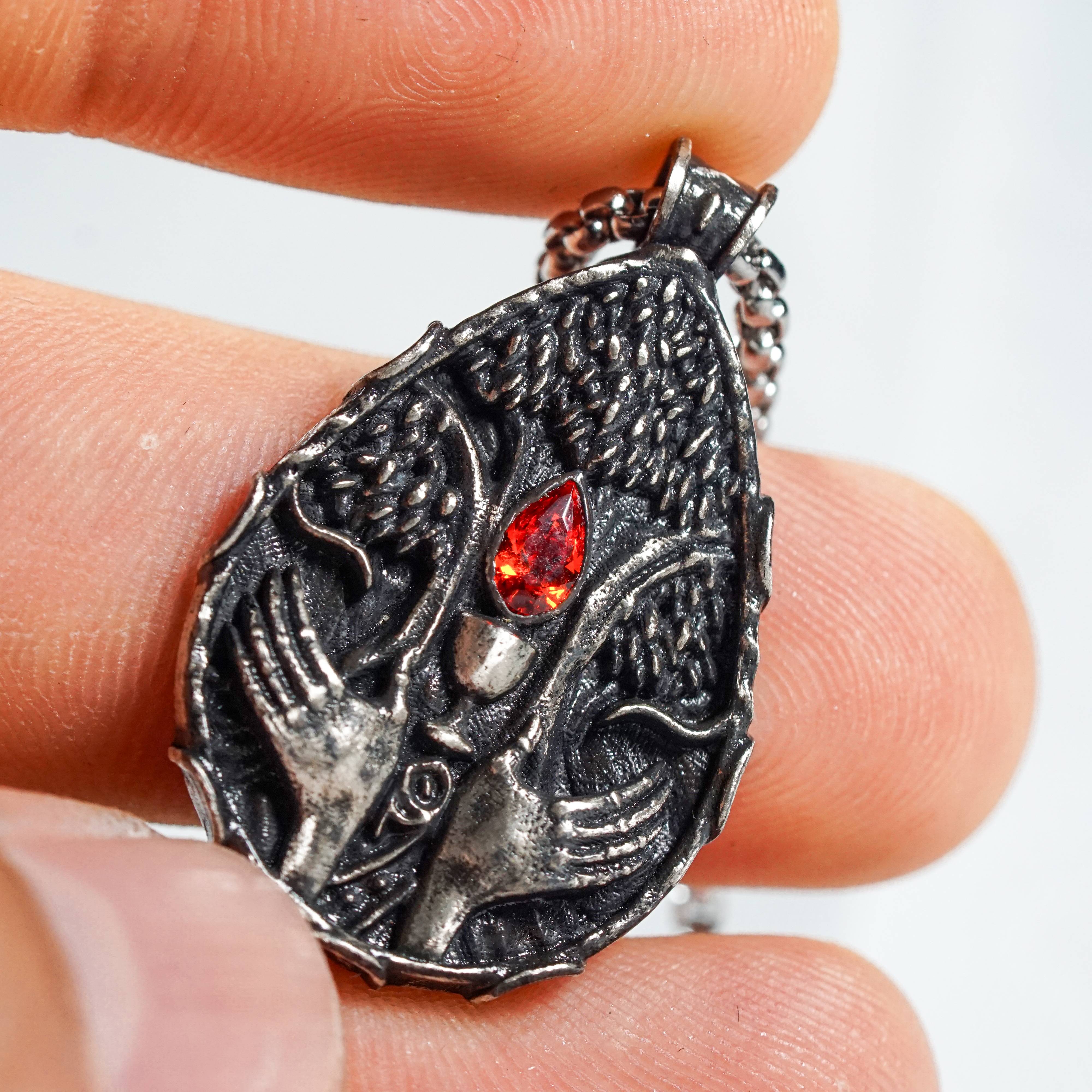 Elden Ring Talismans Necklace Collection, Blessed Dew Talisman Necklace, Handmade Silver 950 Pendant Inspired by Elden Ring, Radagon, Godfrey, and Malenia 5 - EternaSilver DSC05915 - EternaSilver