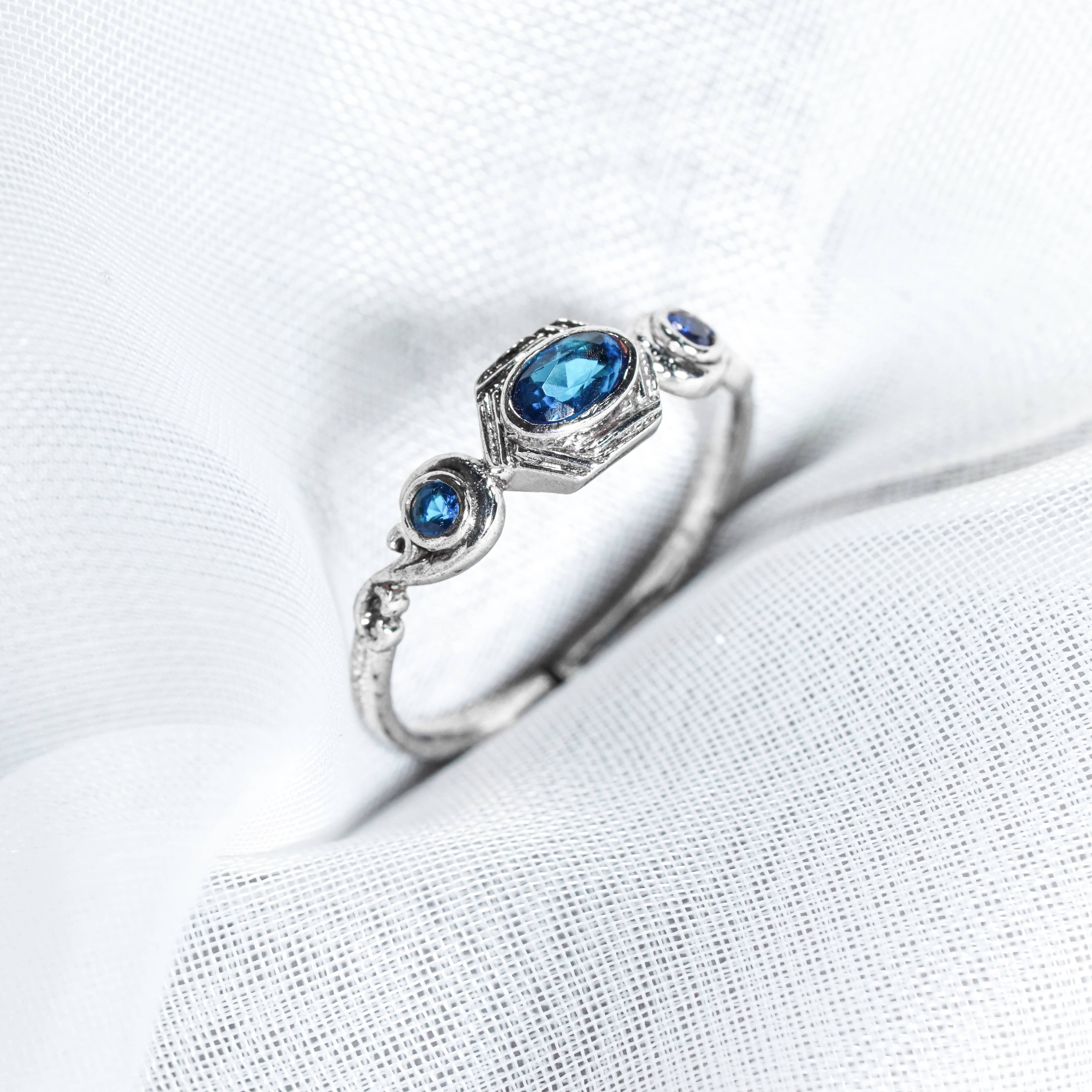 Demon Slayer Colection Ring - Giyu Ring, Handmade Silver & Gold Fantasy Ring, Fantasy Jewelry for Anime Fans