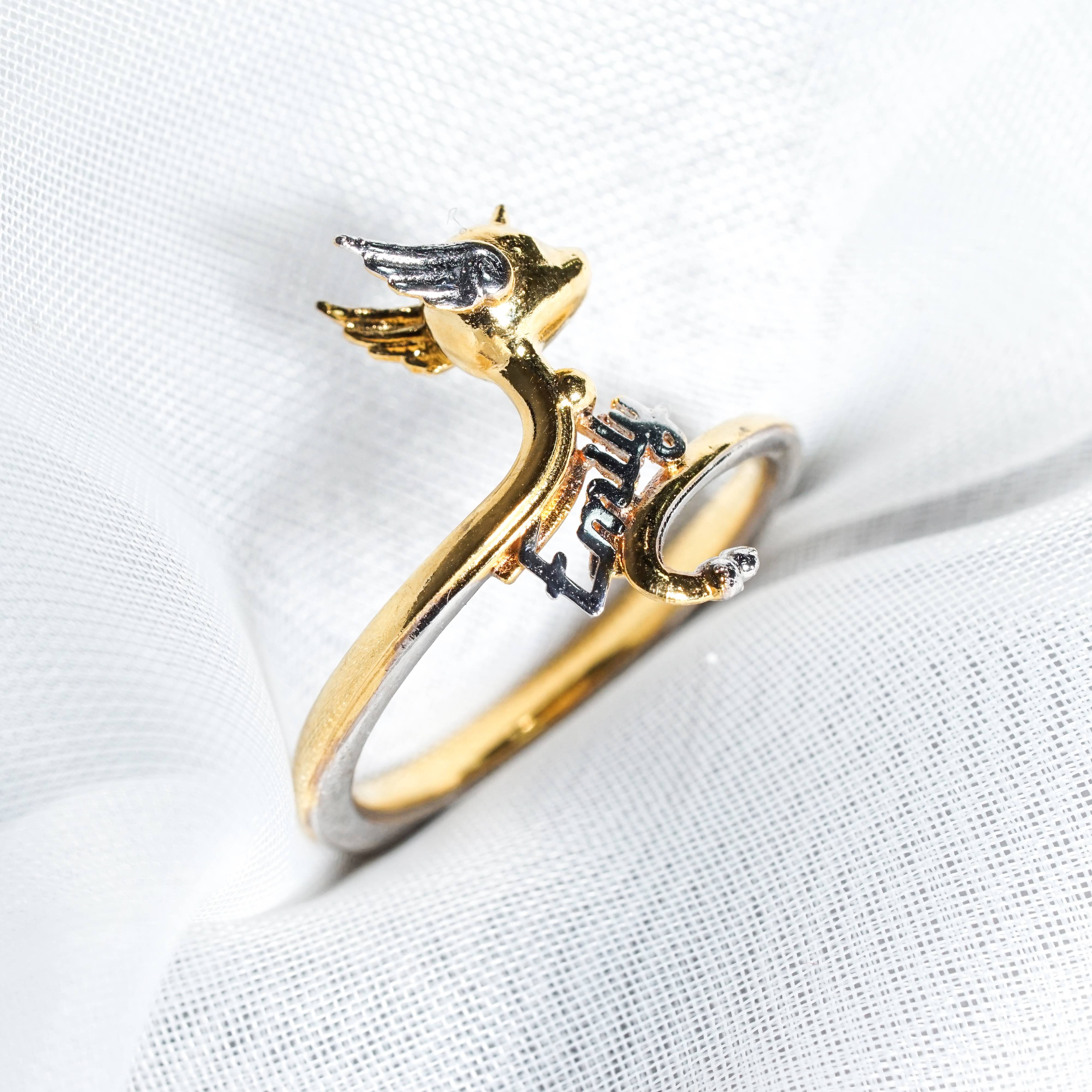 Pokemon Dragonair Ring, Handmade 950 Silver/14k Gold Plated Custom Name Ring, Unique Jewelry Gift for Pokemon Fans 8 - EternaSilver DSC06976 - EternaSilver