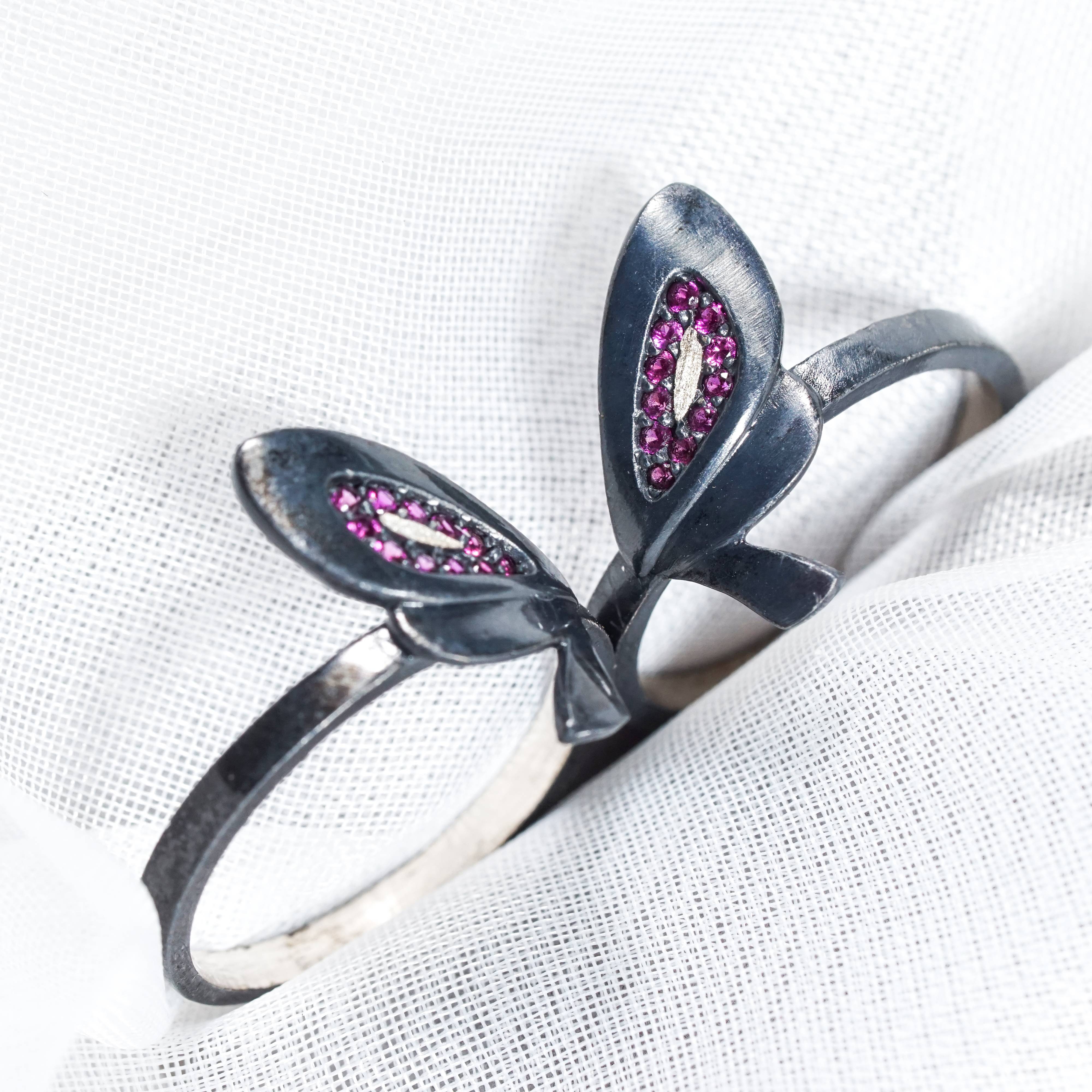 Valorant Clove Jewelry, Clove Butterflies Handmade 950 Silver, Unisex Valorant Jewelry, Gaming Signet Ring