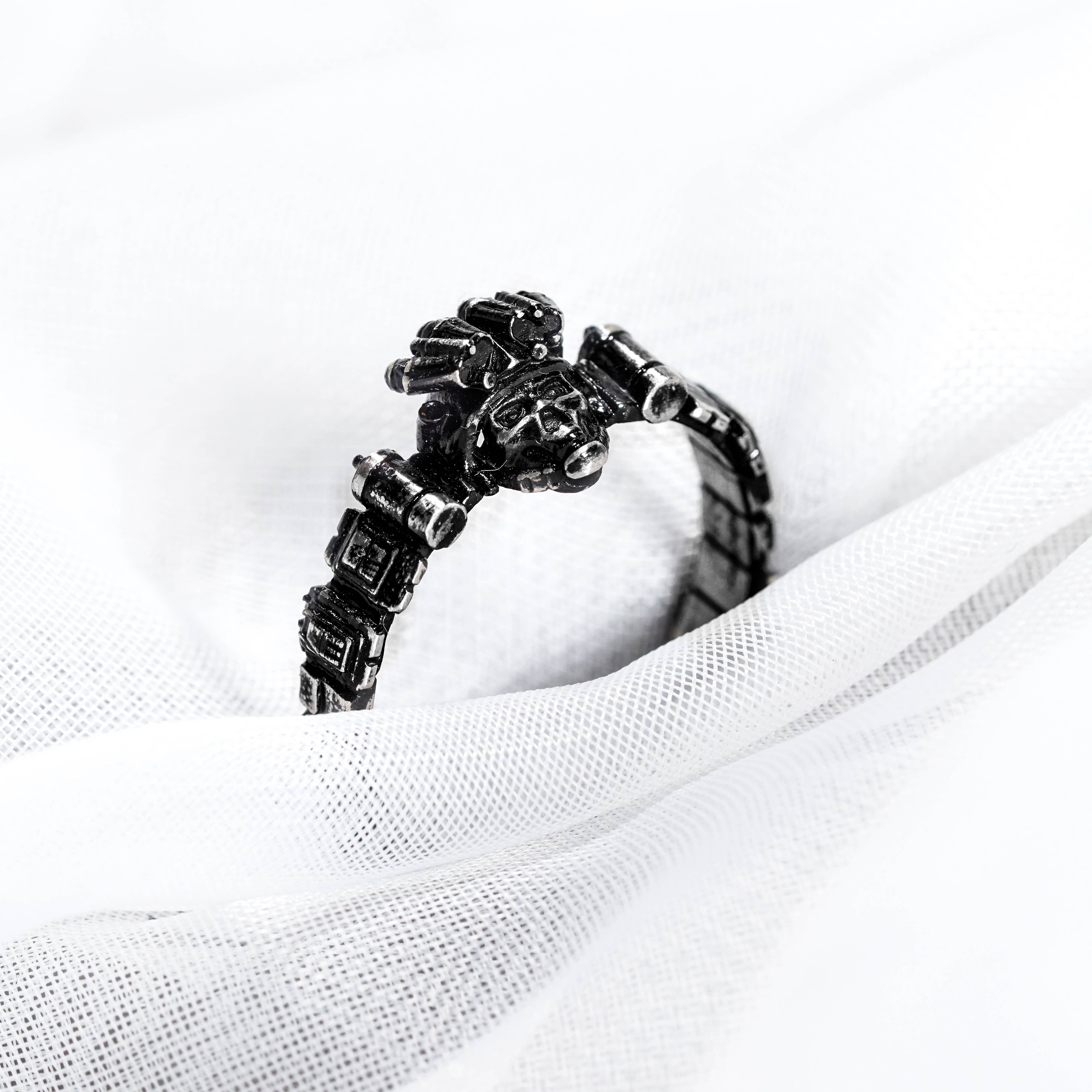 Call Of Duty Ghost Tactical Operator Ring, Handmade Fan Tribute Ring in 950 Silver, Military-Inspired CoD Jewelry for Gamers 4 - EternaSilver DSC07021 - EternaSilver