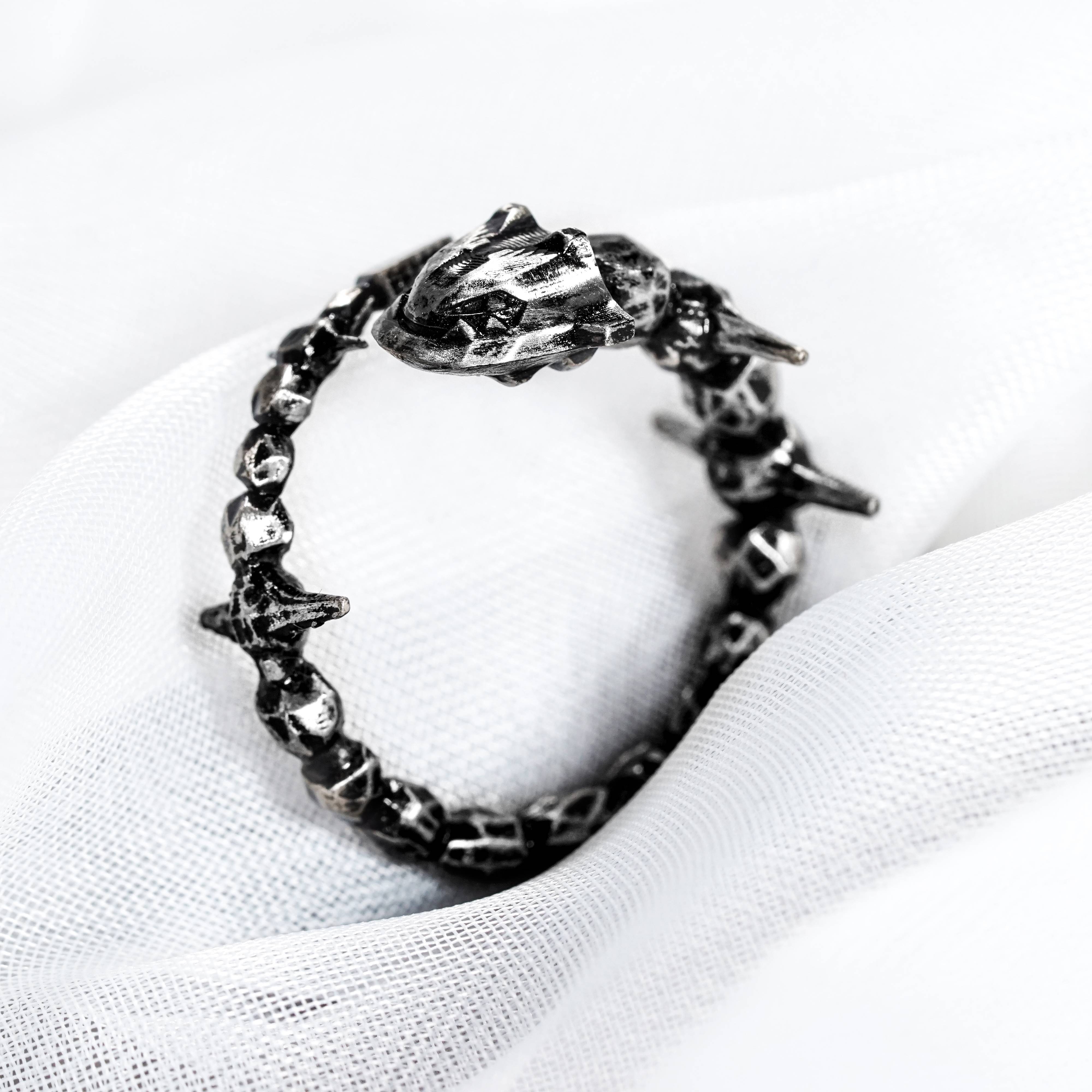 Pokemon Steelix Ring, Handmade 950 Silver Ring, Unique Jewelry Gift for Pokemon Fans 3 - EternaSilver DSC07023 - EternaSilver