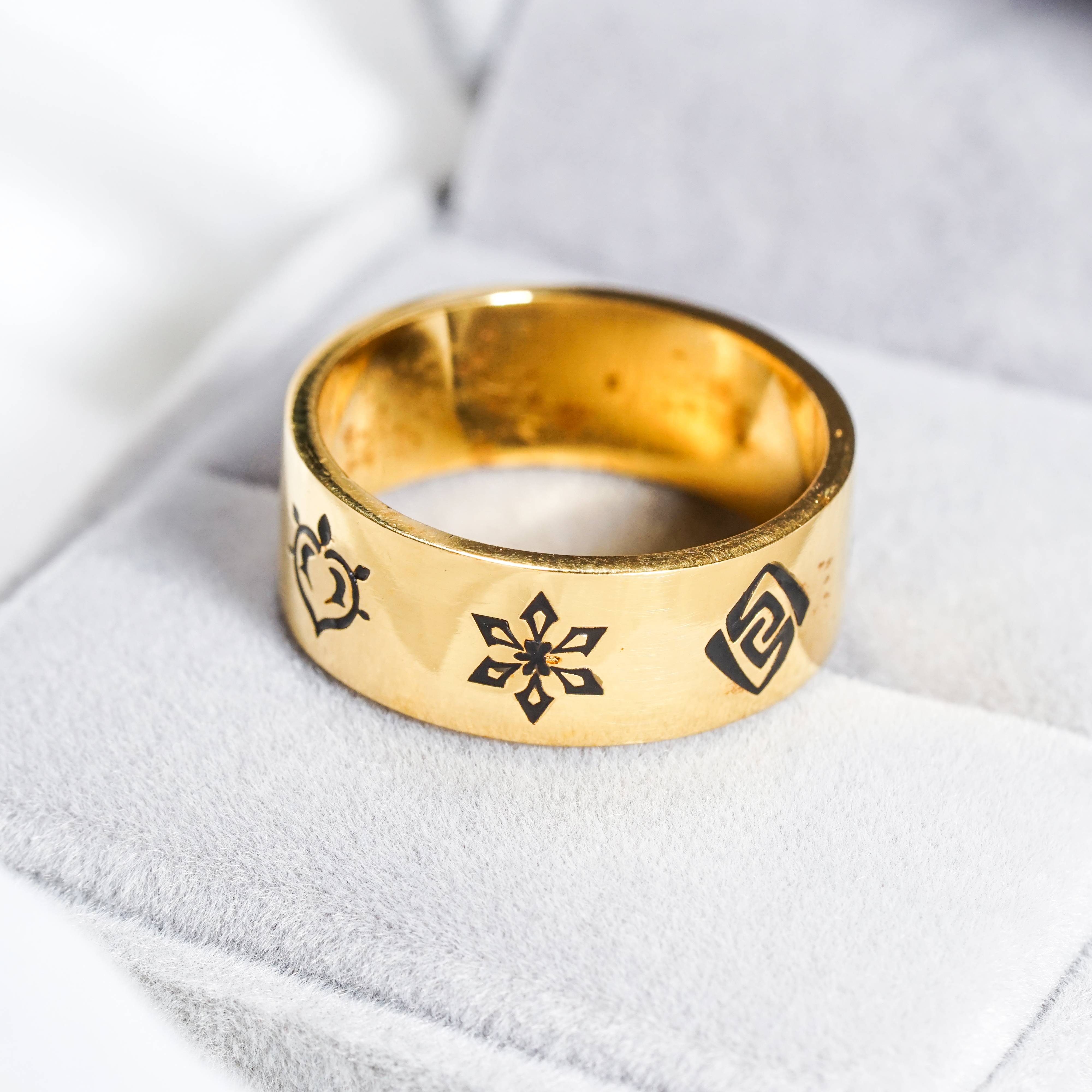 Genshin Impact Custom Visions Ring, Handmade Sterling Silver or Gold Plated Jewelry, Element-Themed Gift for Cosplay & Collectors 8 - EternaSilver DSC07070 - EternaSilver