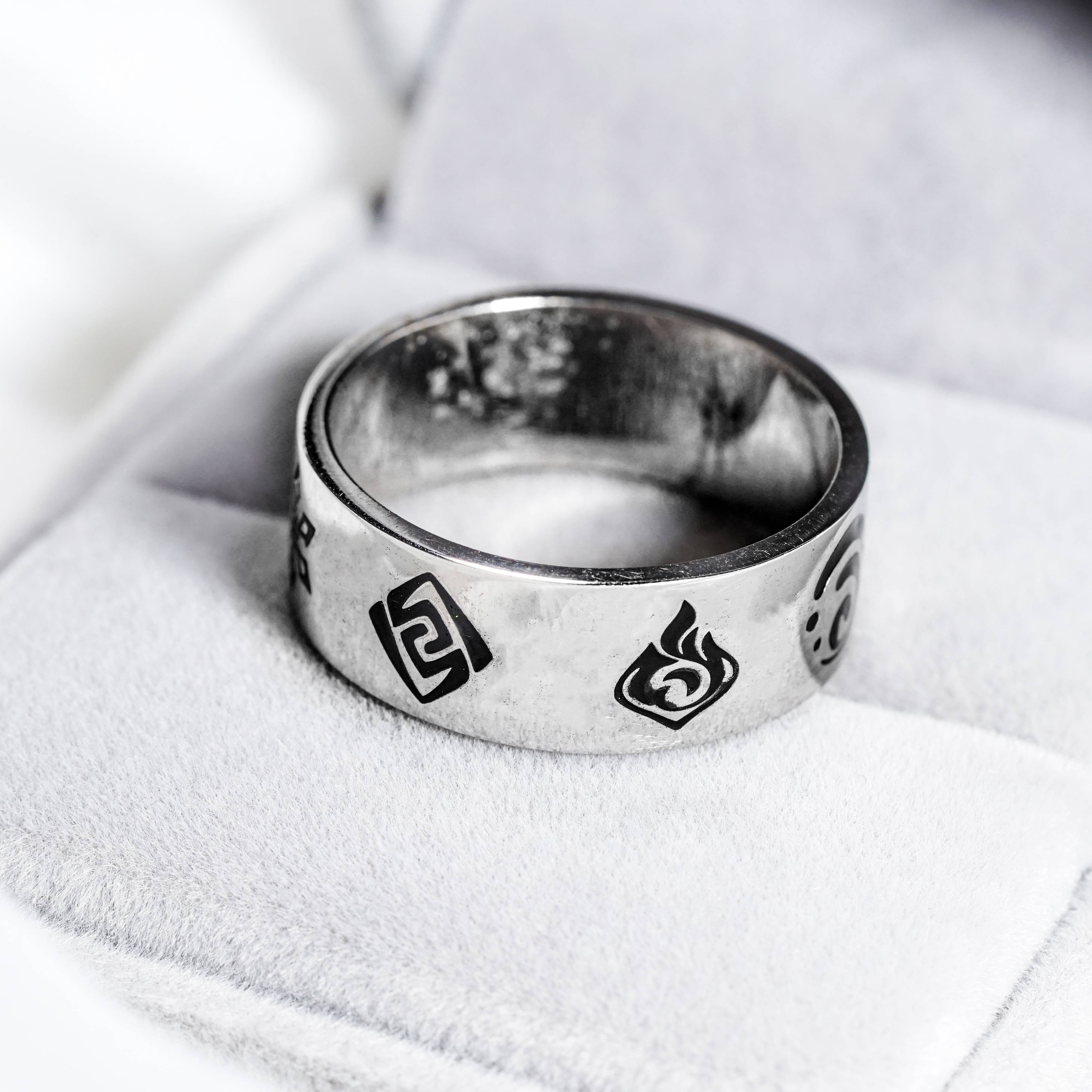 Genshin Impact Custom Visions Ring, Handmade Sterling Silver or Gold Plated Jewelry, Element-Themed Gift for Cosplay & Collectors 9 - EternaSilver DSC07071 - EternaSilver