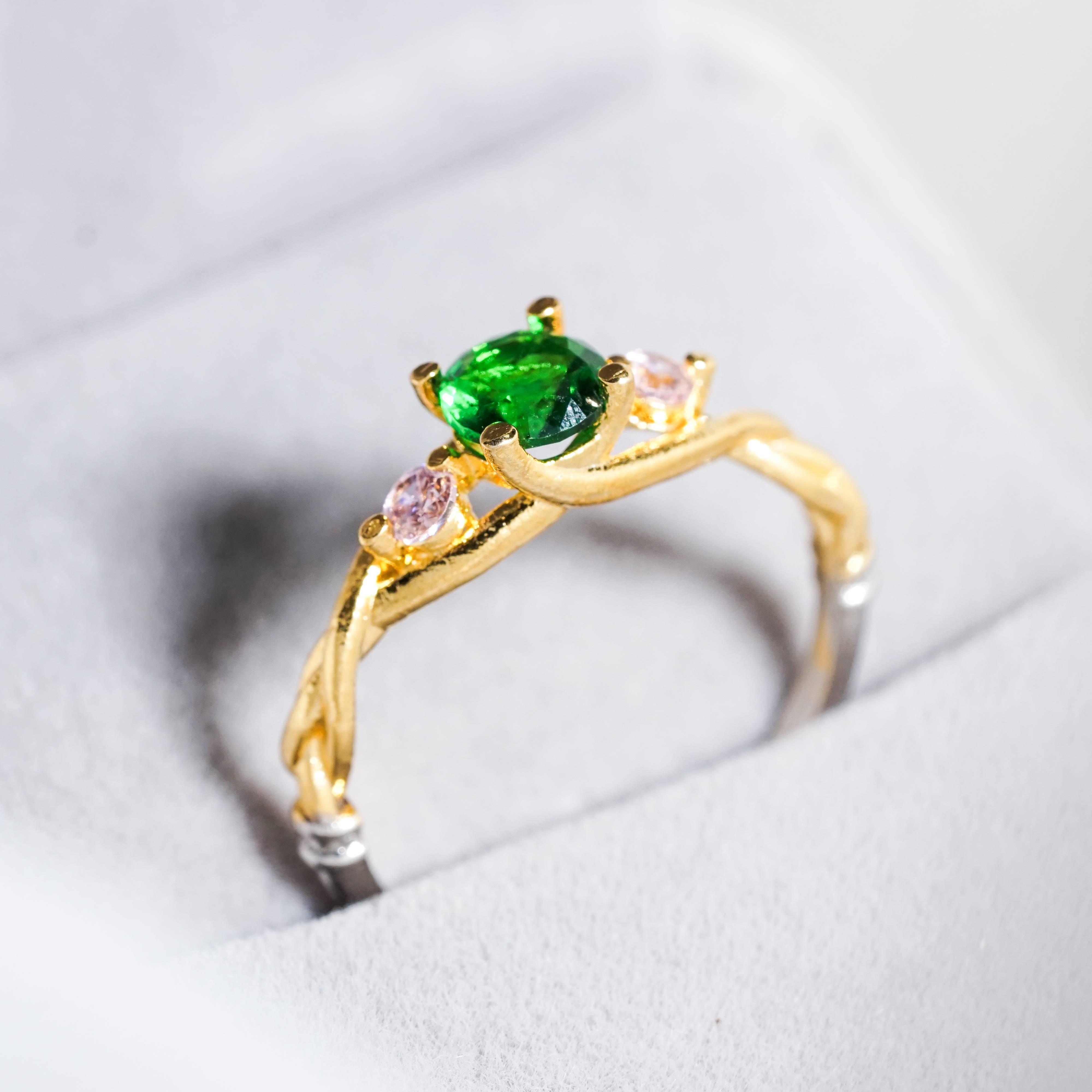Demon Slayer Colection Ring - Nezuko Ring, Handmade Silver & Gold Fantasy Ring, Fantasy Jewelry for Anime Fans 7 - EternaSilver DSC07073 - EternaSilver